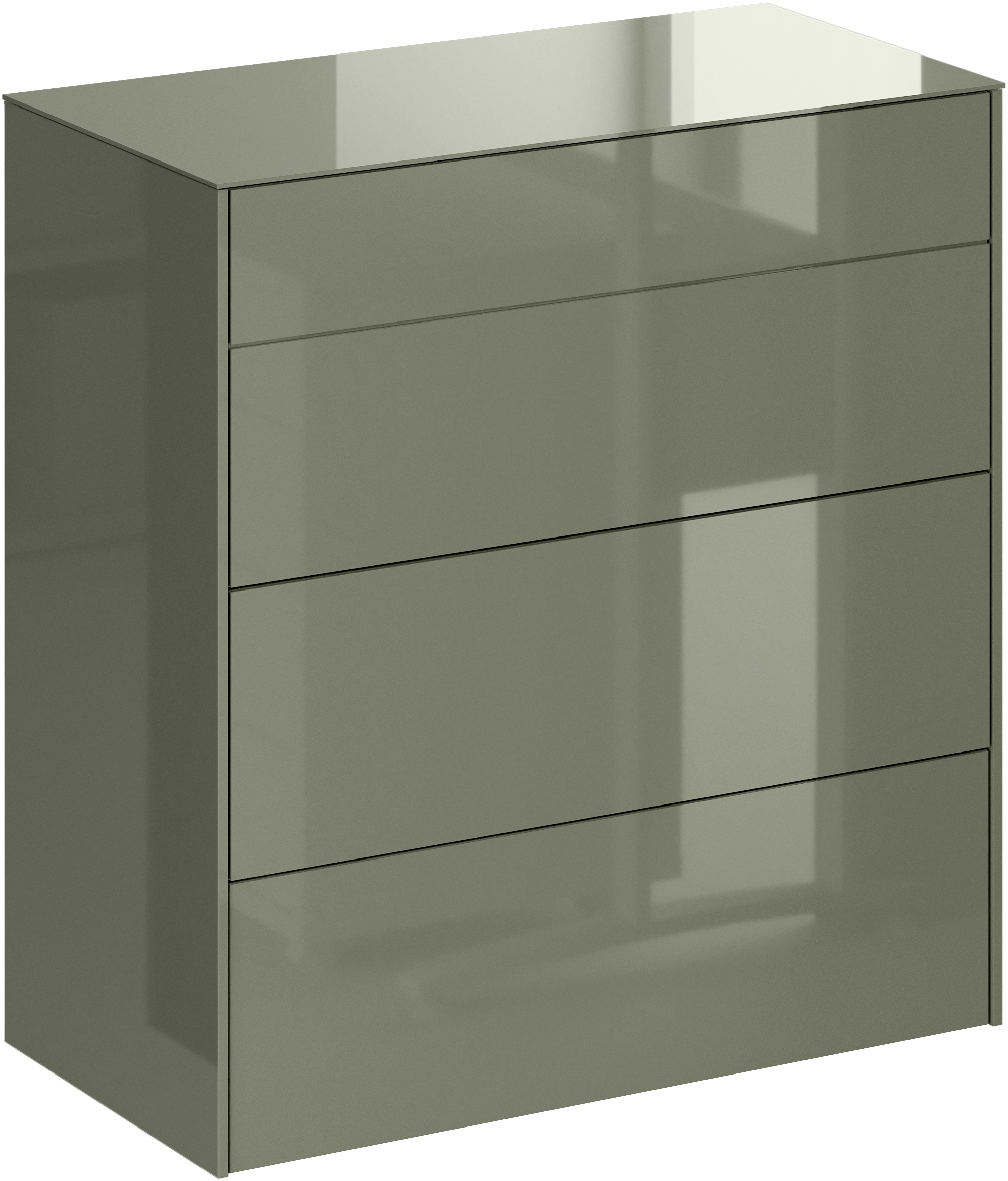 Mäusbacher Kommode Kommode BHT 82/89/42 cm, Push to open, Front+Oberplatte=Glas