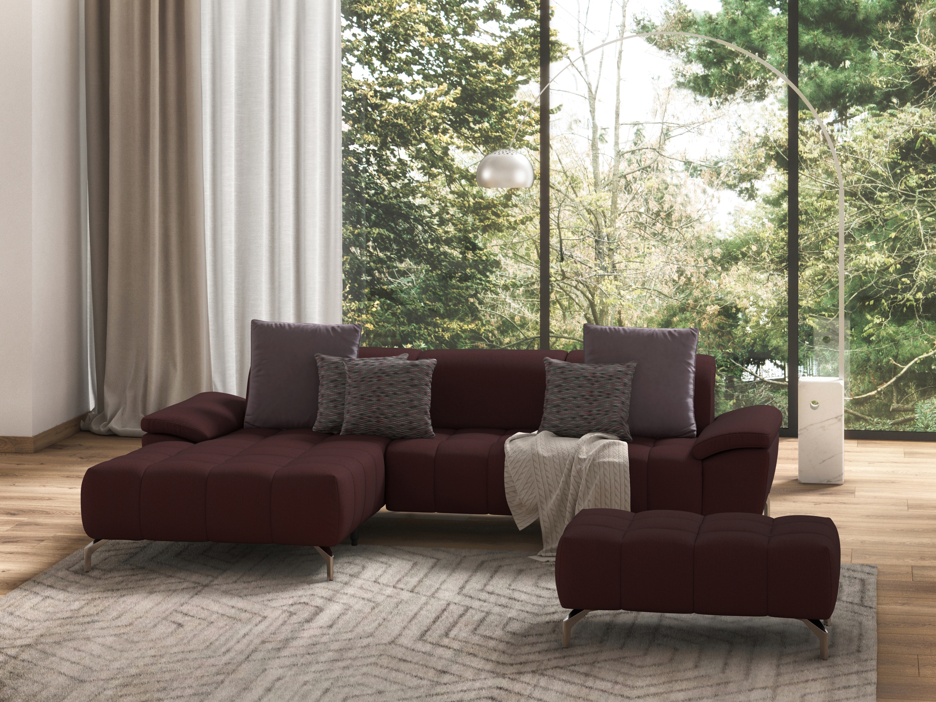 sit&more Ecksofa "Cool L-Form" wahlweise mit Kopfteilverstellung und Vorziehsitz, motorisch