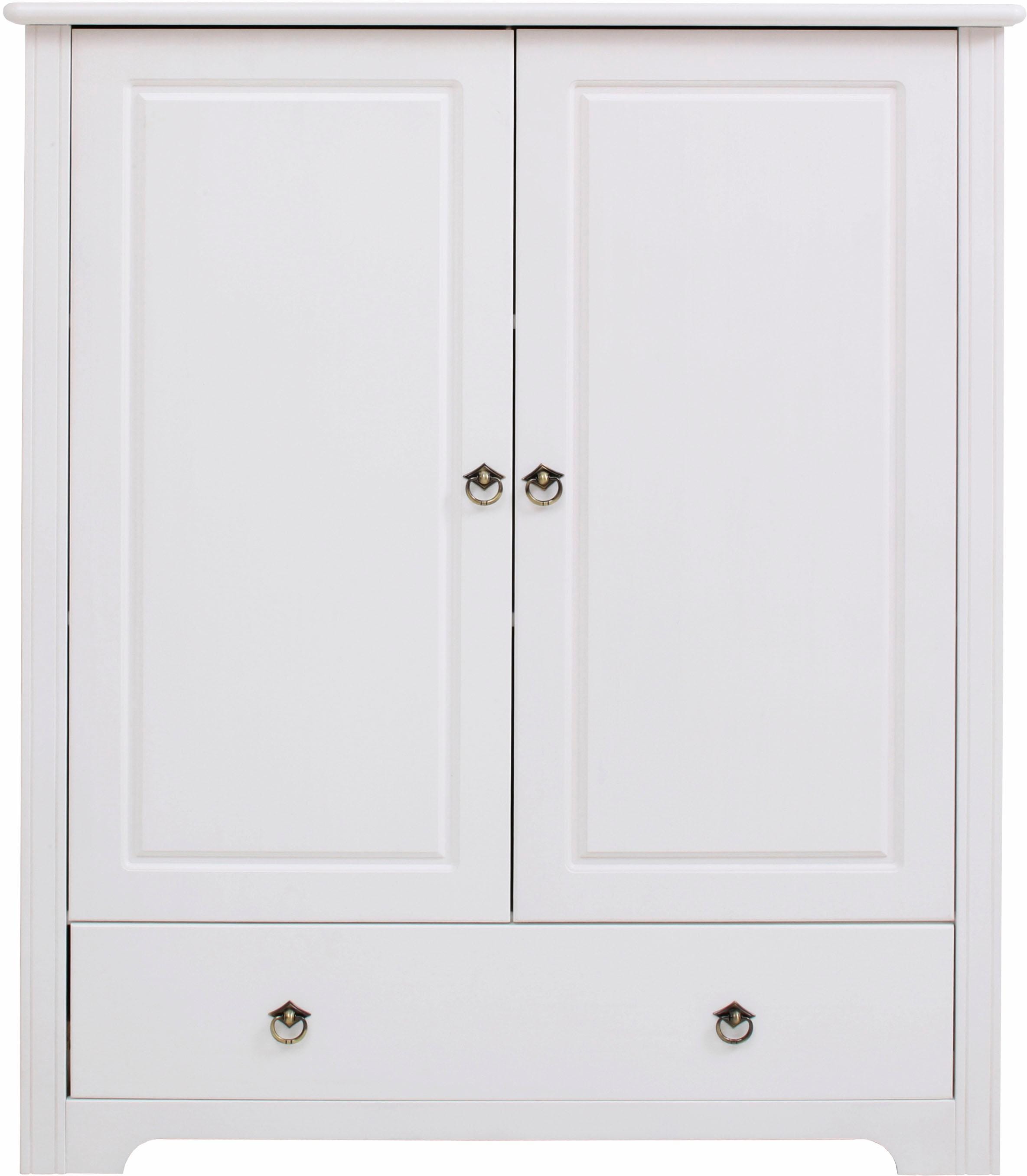 Home affaire Wäscheschrank »Hugo, Mehrzweckschrank, FSC zertifiziert, Made in EU«, (B/T/H) 106/38/126 cm), aus massiver Kiefer, klassischer Landhausstil mit Kassettenoptik