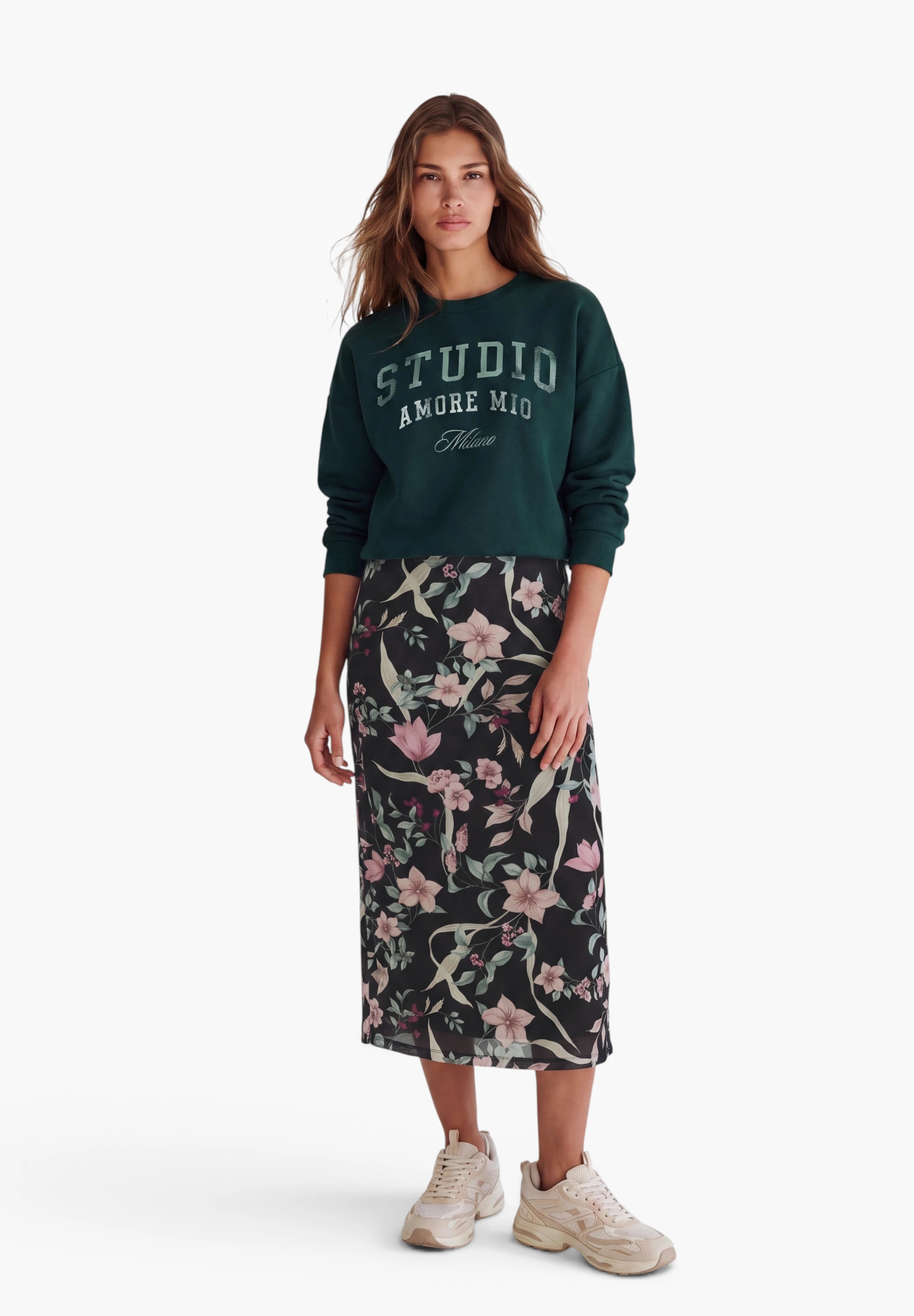 STREET ONE STUDIO Midirock mit Blumenmuster