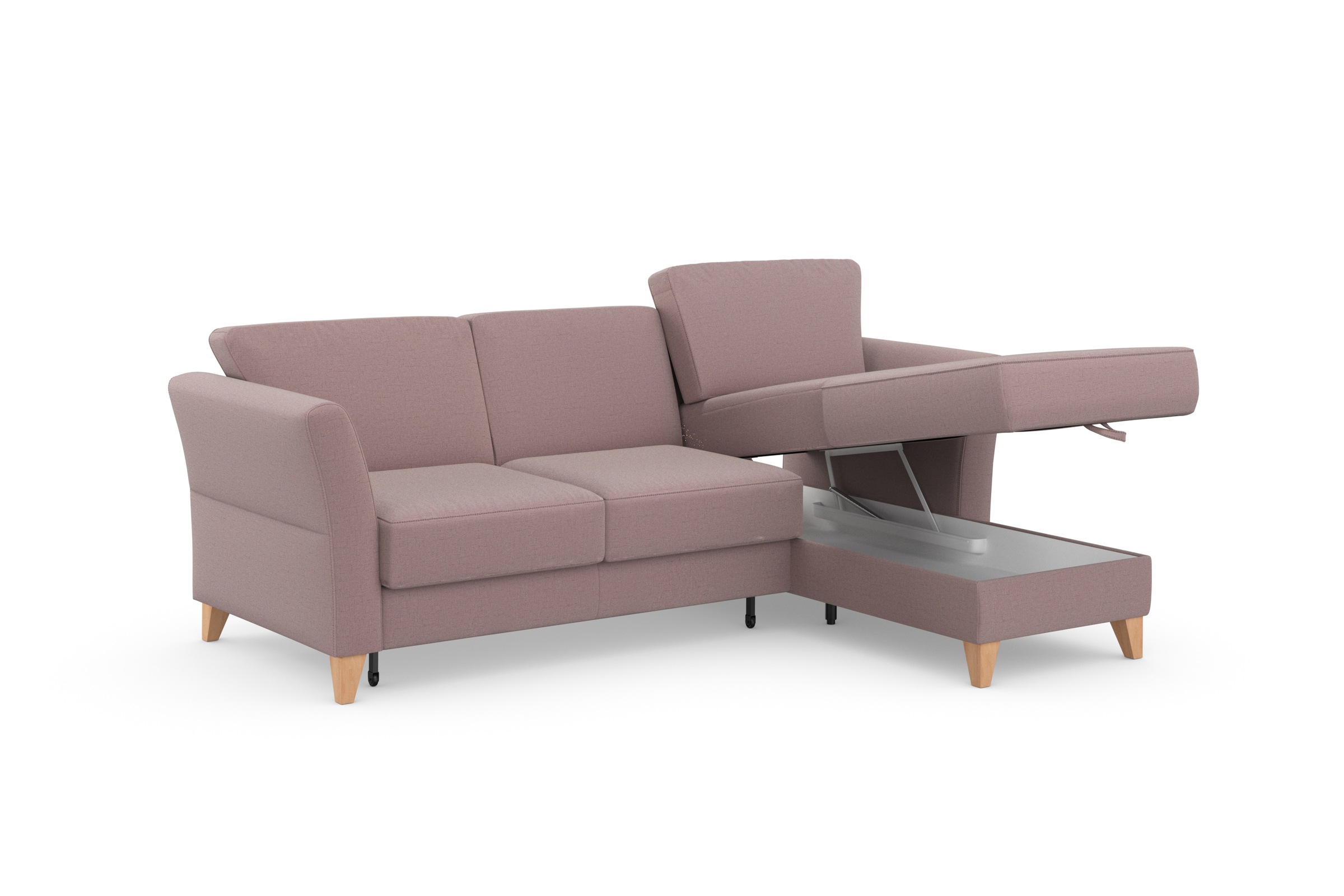 sit&more Ecksofa »Visby L-Form«, Wahlweise mit Bettfunktion und Bettkasten, frei im Raum stellbar