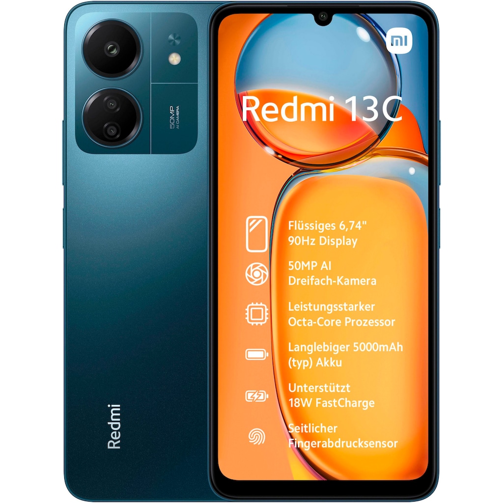 Xiaomi Smartphone »Redmi 13C 128GB«, navy blue, 17,1 cm/6,74 Zoll, 128 GB Speicherplatz, 50 MP Kamera