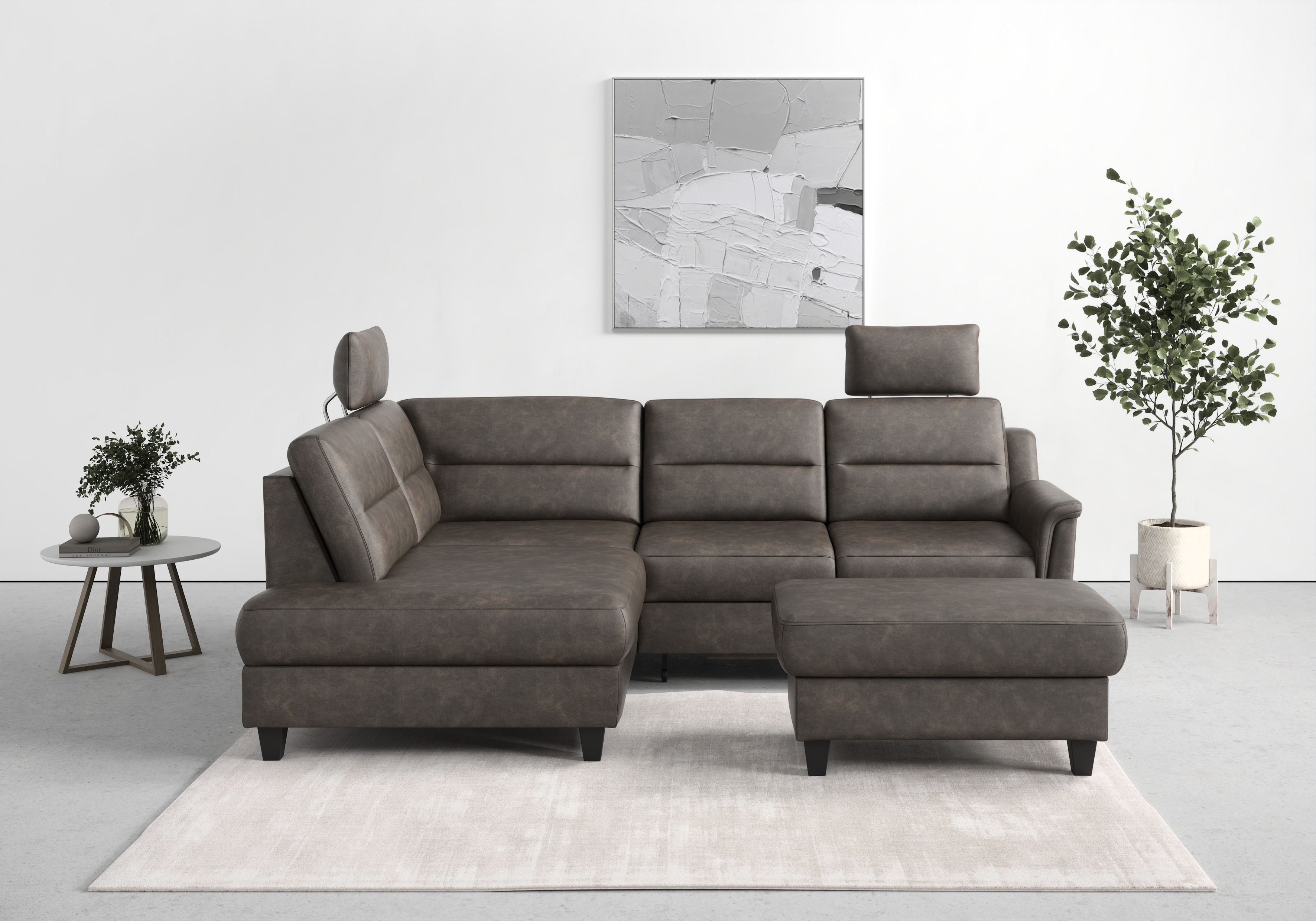 sit&more Ecksofa "Farö L-Form" inklusive Federkern, wahlweise mit Schlaffunktion und Bettkasten