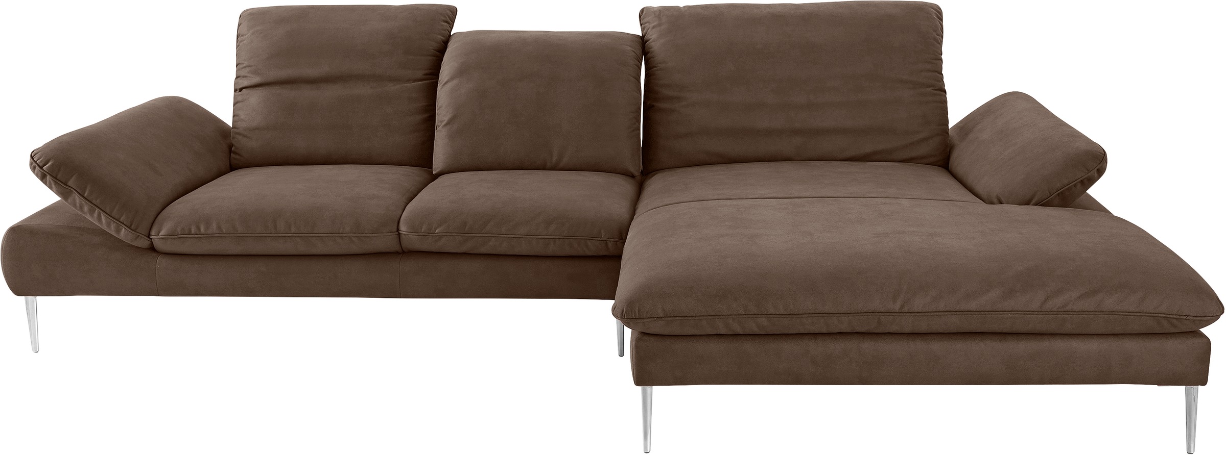 W.SCHILLIG Ecksofa »enjoy&MORE, Designsofa, bequem, zeitlos und elegant, L-Form«, mit Sitztiefenverstellung, Füße Chrom glänzend, Breite 340 cm