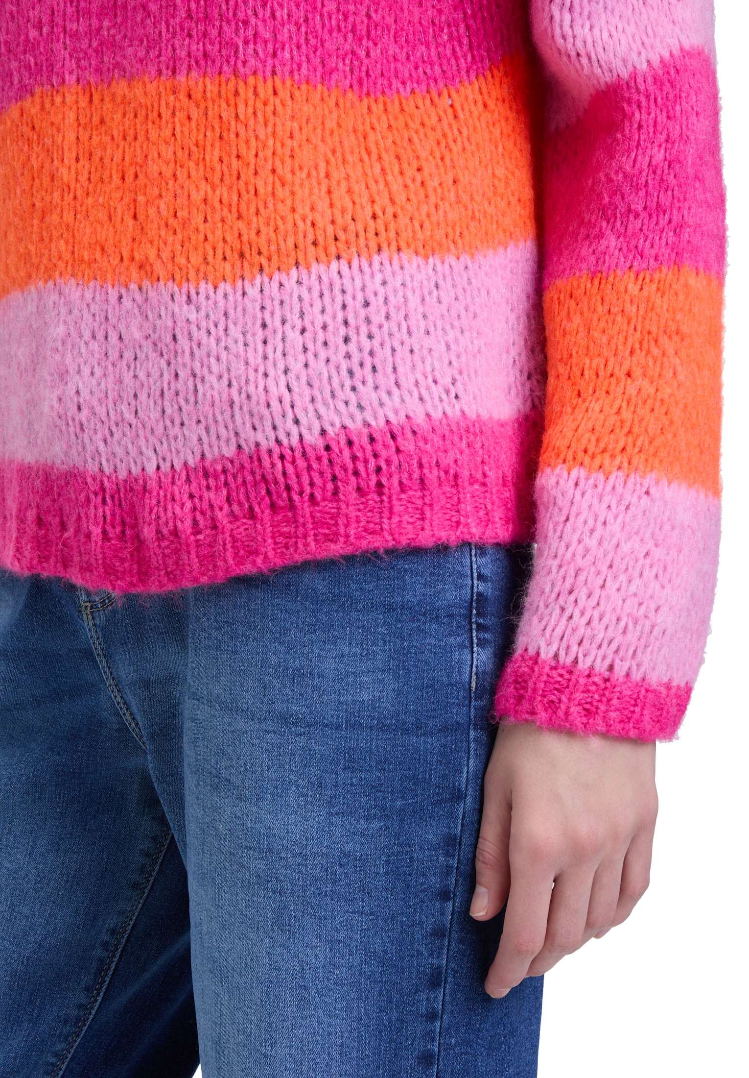 Cartoon Strickpullover »Cartoon Damen Strickpullover mit Blockstreifen«, (1 tlg.), Color Blocking