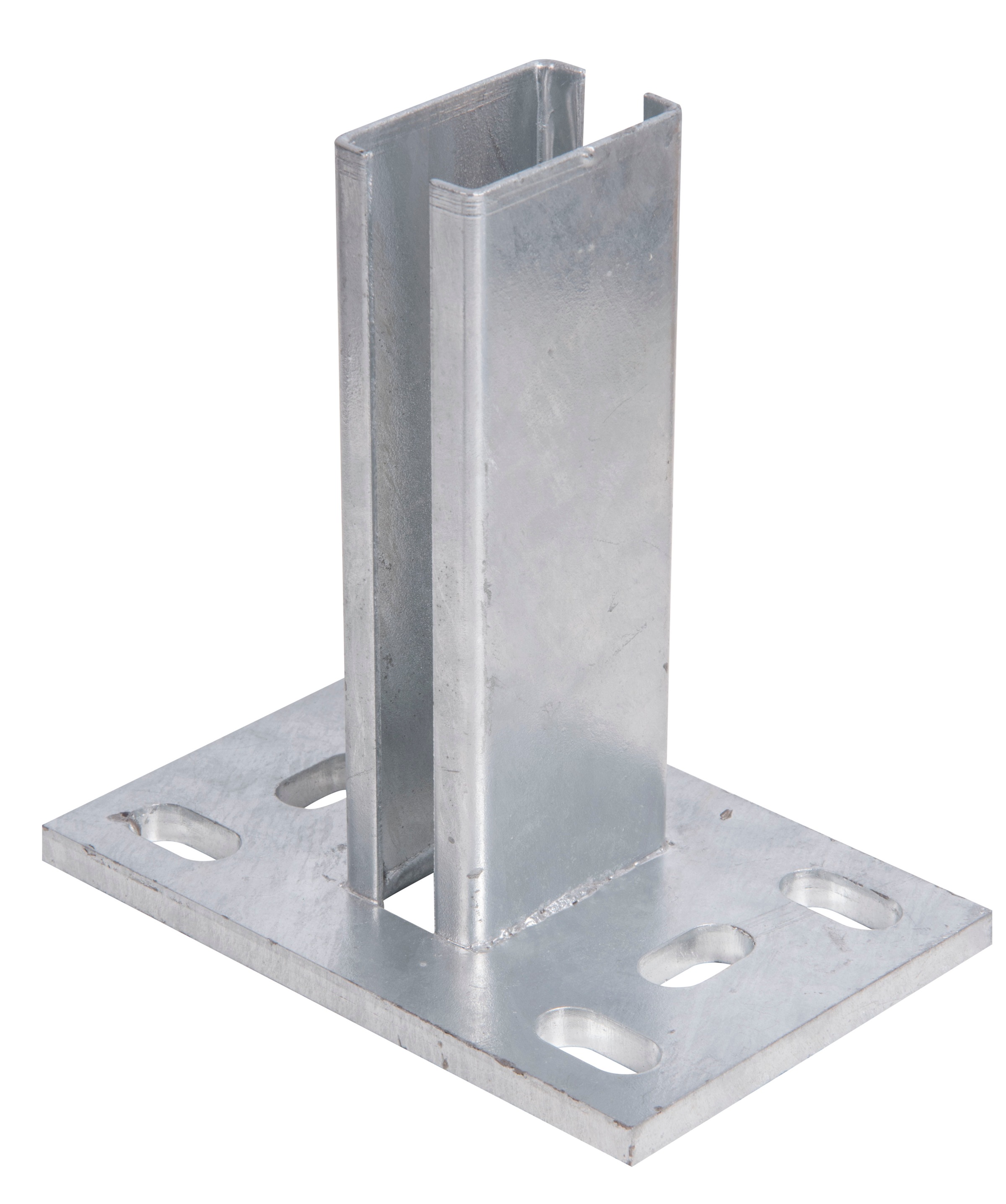 Alberts Pfostenträger, für Zaunpfosten 60x40 mm für Doppelstabmatten, Platte 150x100 mm