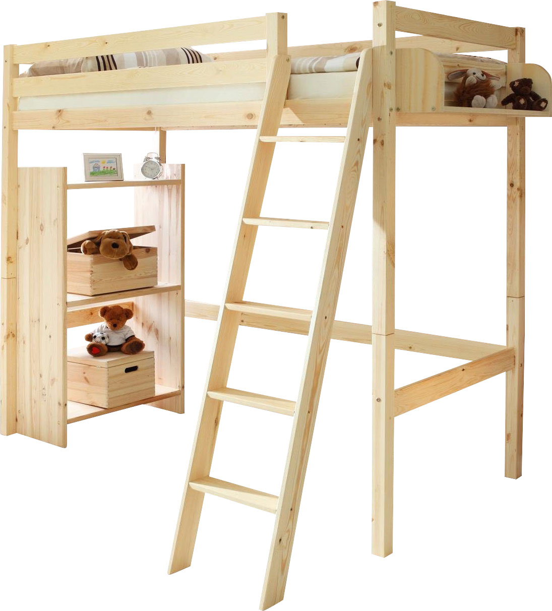 Hochbett »Matthias«, mit Rollrost in 2 Breiten, Kiefer