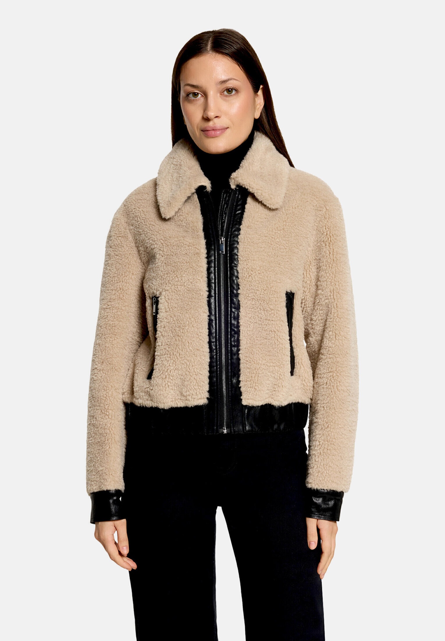 Amber & June Plüschjacke »Damen mit Kragen«