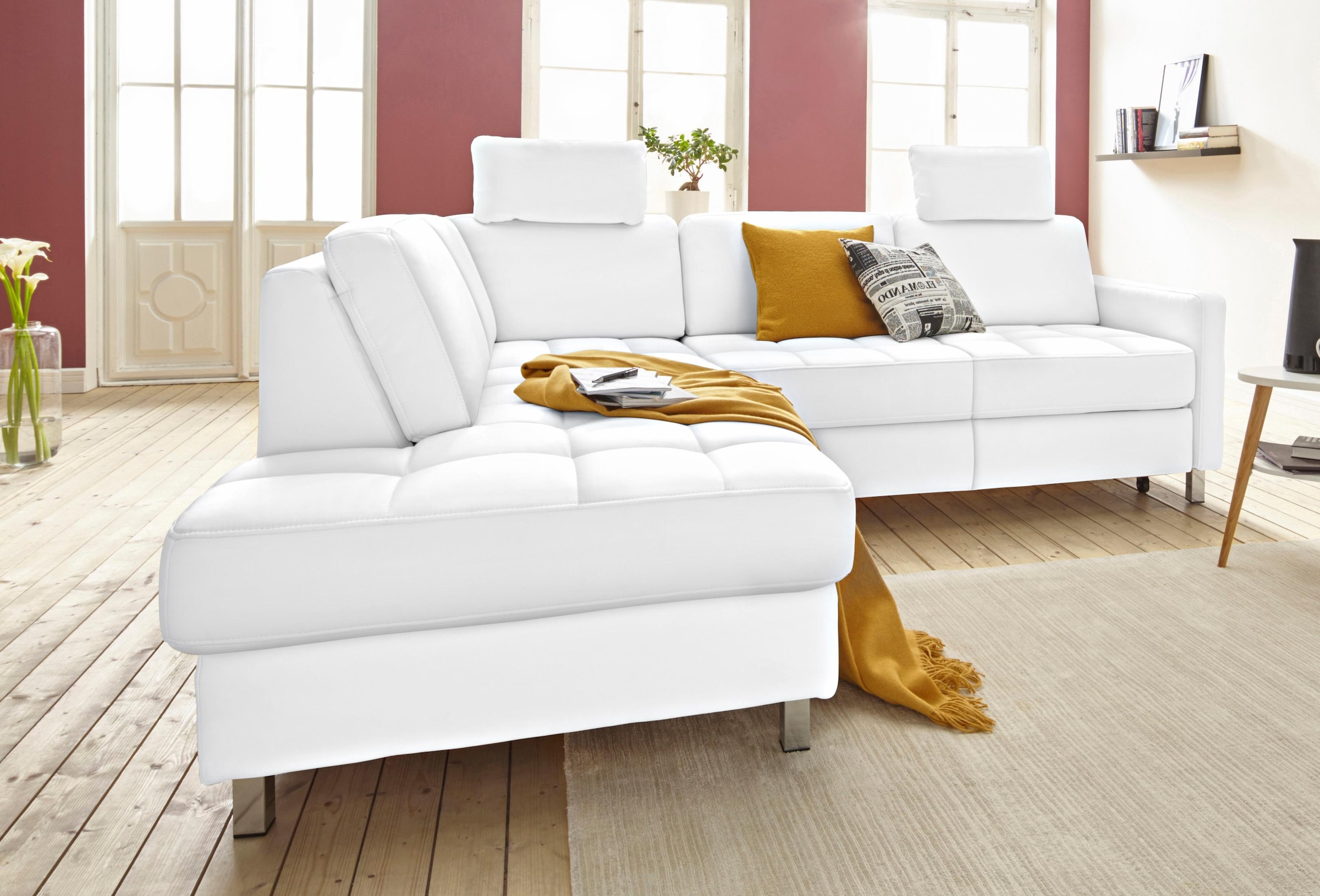 sit&more Ecksofa "Pablo L-Form", wahlweise mit Bettfunktion und Bettkasten