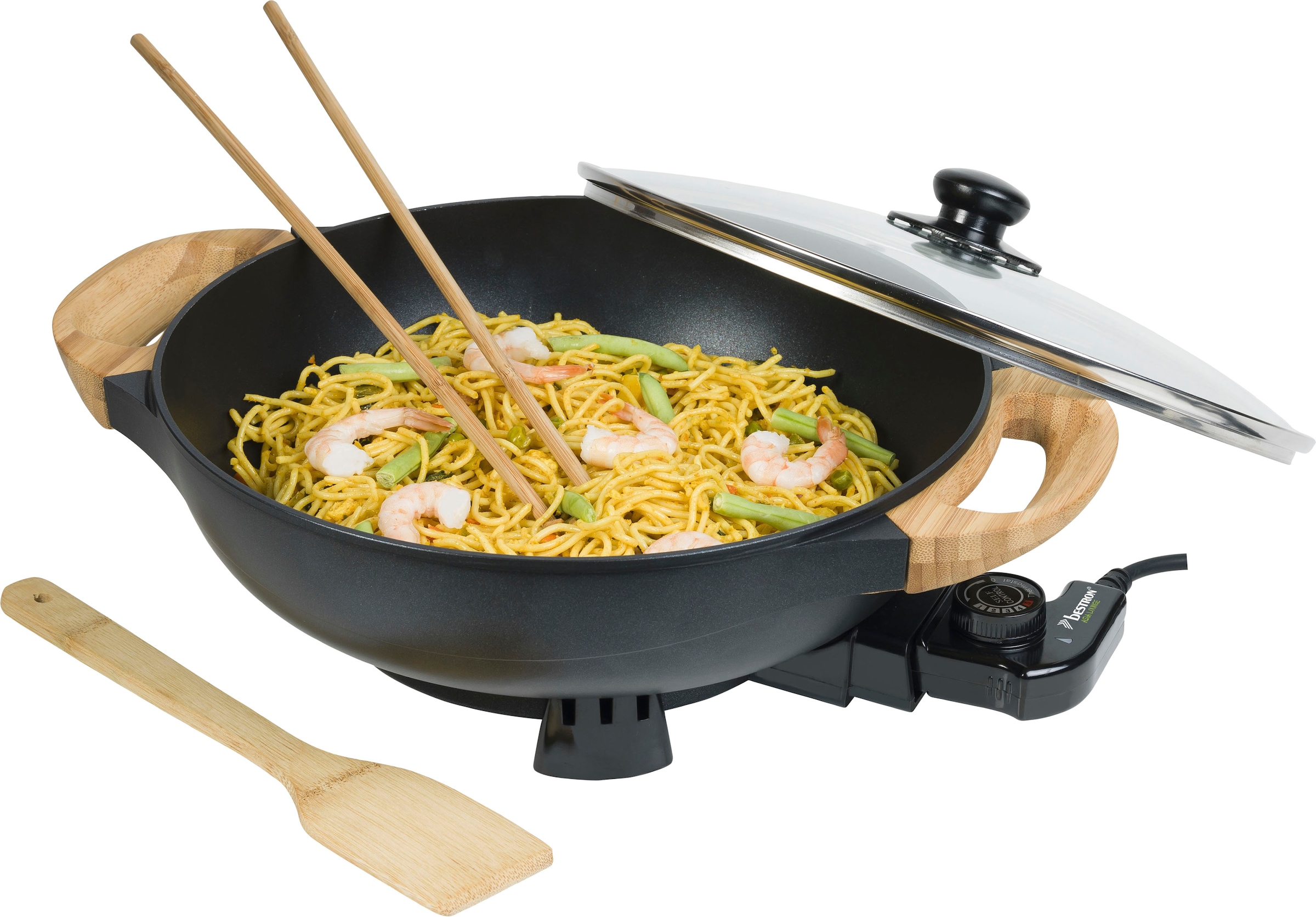 BAUR Holzspatel Pfannen 6 Raclette auf für 6 Personen, Schöpflöffel 1000 inkl. W, bestron St. & 6 Mini 1 Raclettepfännchen, Rechnung »AWS600«, | Wok