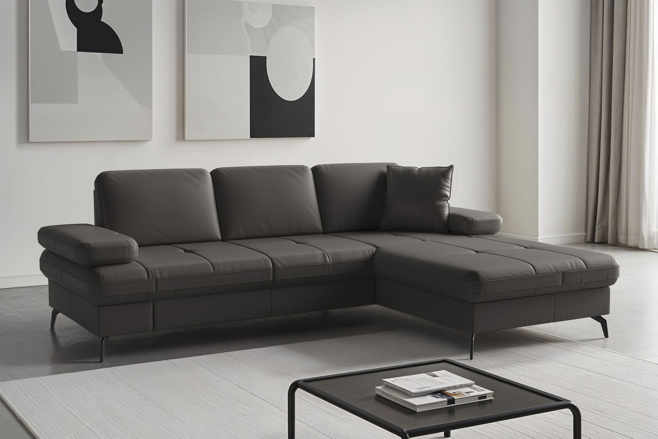 sit&more Ecksofa "Morris Jubi, Recamiere, Breite 247 cm" mit Armteilfunktion, wahlweise mit Schlaffunktion