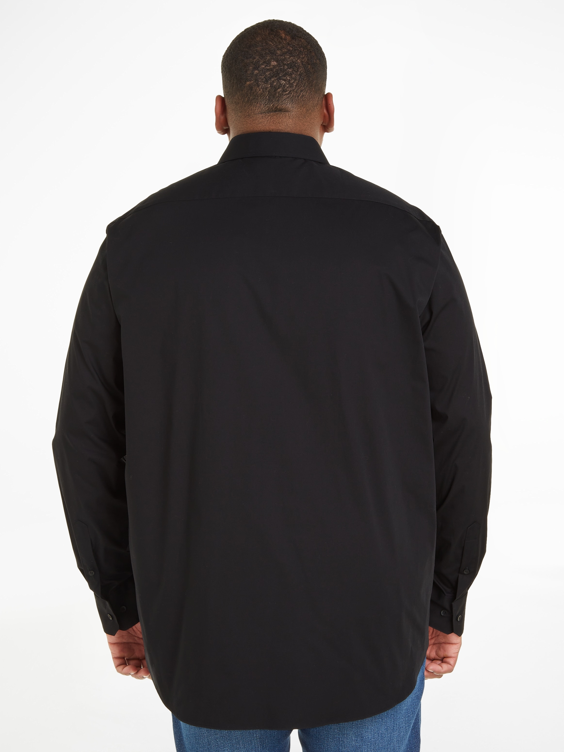 Calvin Klein Big&Tall Langarmhemd »BT_STRETCH POPLIN SLIM SHIRT«, in großen Größen mit durchgehender Knopfleiste