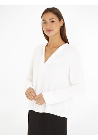 Klassische Bluse »VISCOSE CREPE V-NECK BLOUSE LS«