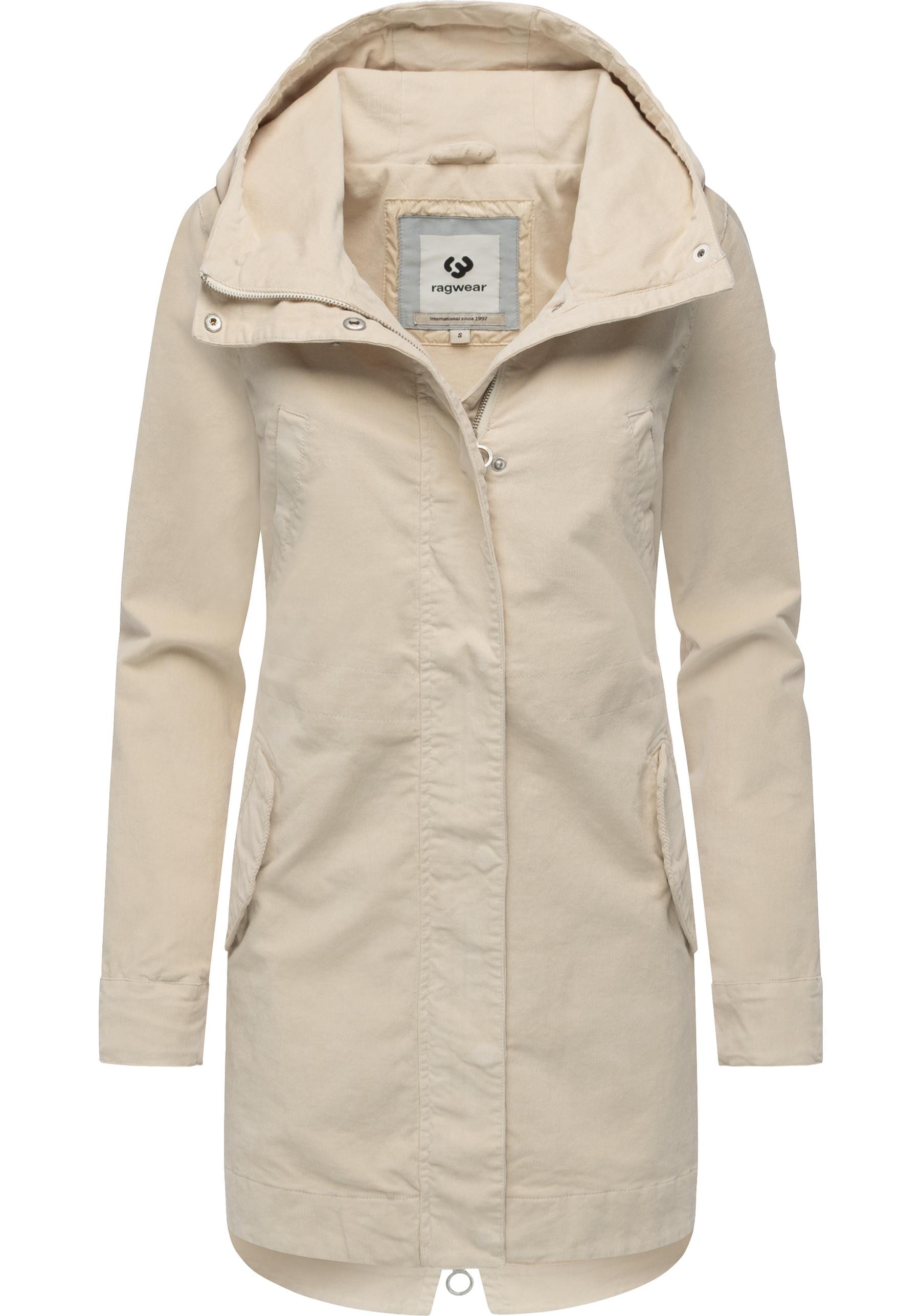 Ragwear Kurzmantel »Cannas Cordy YOUMODO« Übergangsmantel in Kord-Optik mit Kapuze