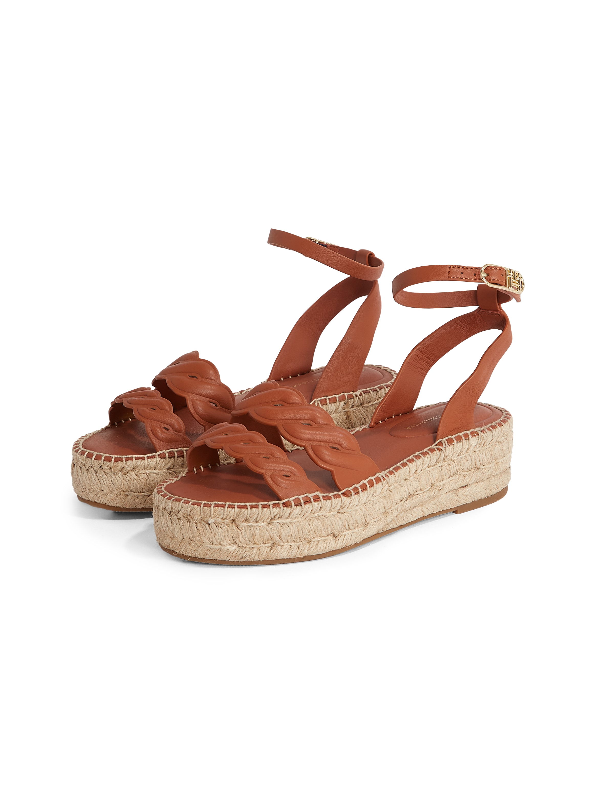 Tommy Hilfiger Keilsandalette "LEATHER ROPE REAL ESPAD SANDAL", Plateau, So günstig online kaufen