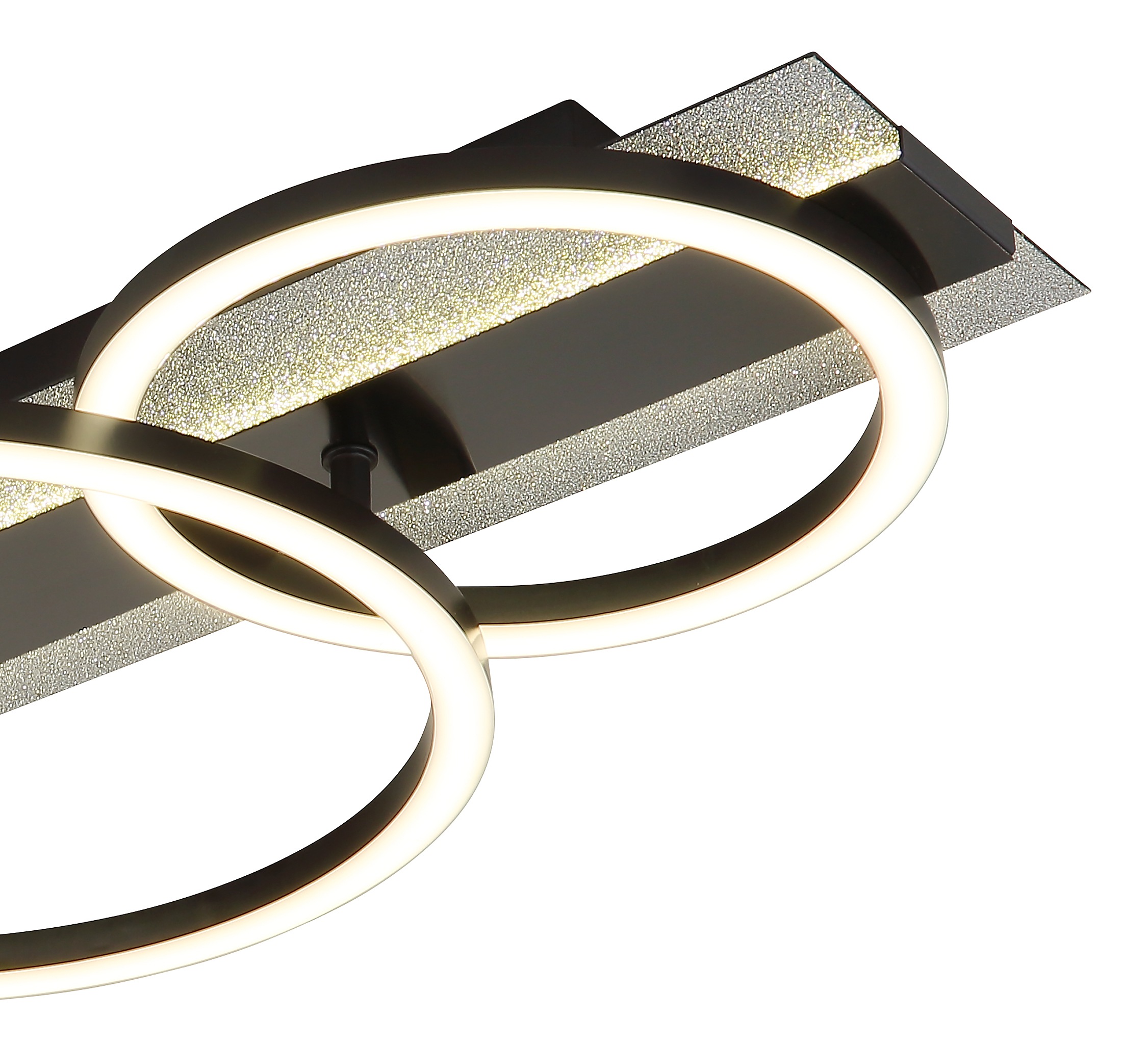 GLOBO LIGHTING Deckenleuchte »NORBERTO« LED-Modul 1 Stk. Warmweiß Deckenleuchte Schwarz/Silber, LED 55W, 3 Stufen Ringe