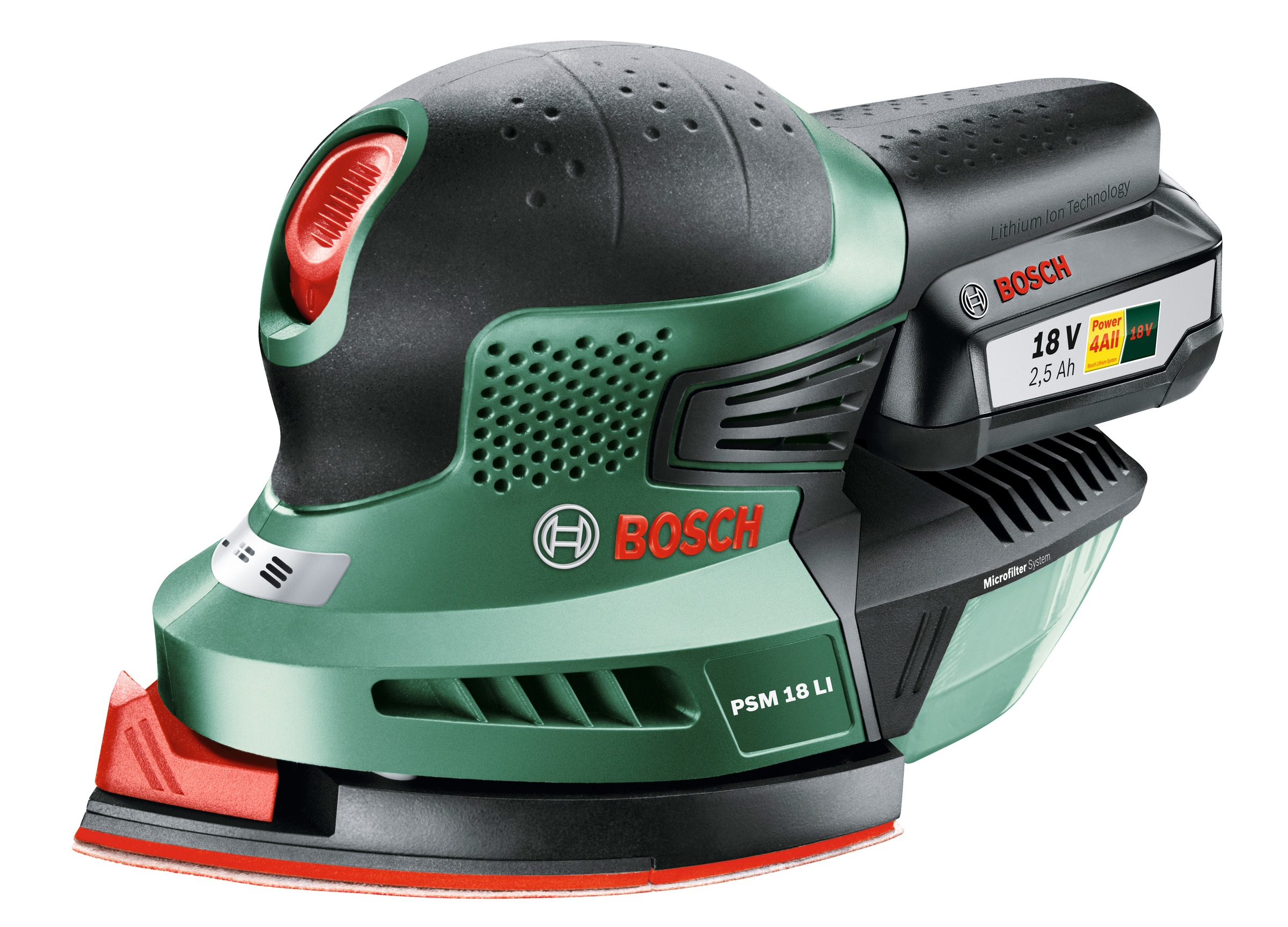 Bosch Home and Garden PSM 18 LI 06033A1303 Akku-Multischleifer inkl. Akku 18V 2.5Ah 93 x 93 x 93 mm,