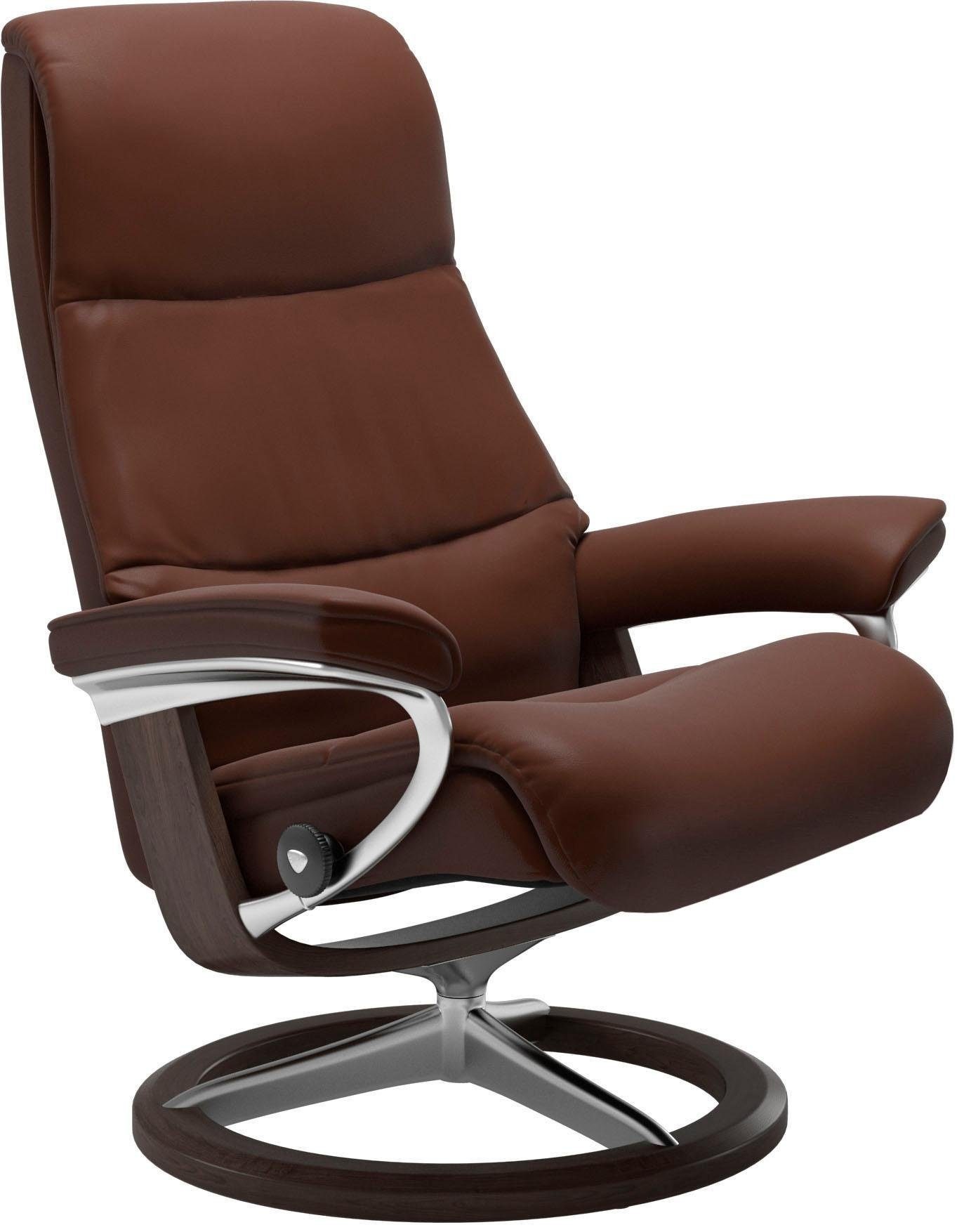 Stressless® Relaxsessel »View«, (Set, Relaxsessel mit Hocker), mit Signature Base, Größe M,Gestell Wenge