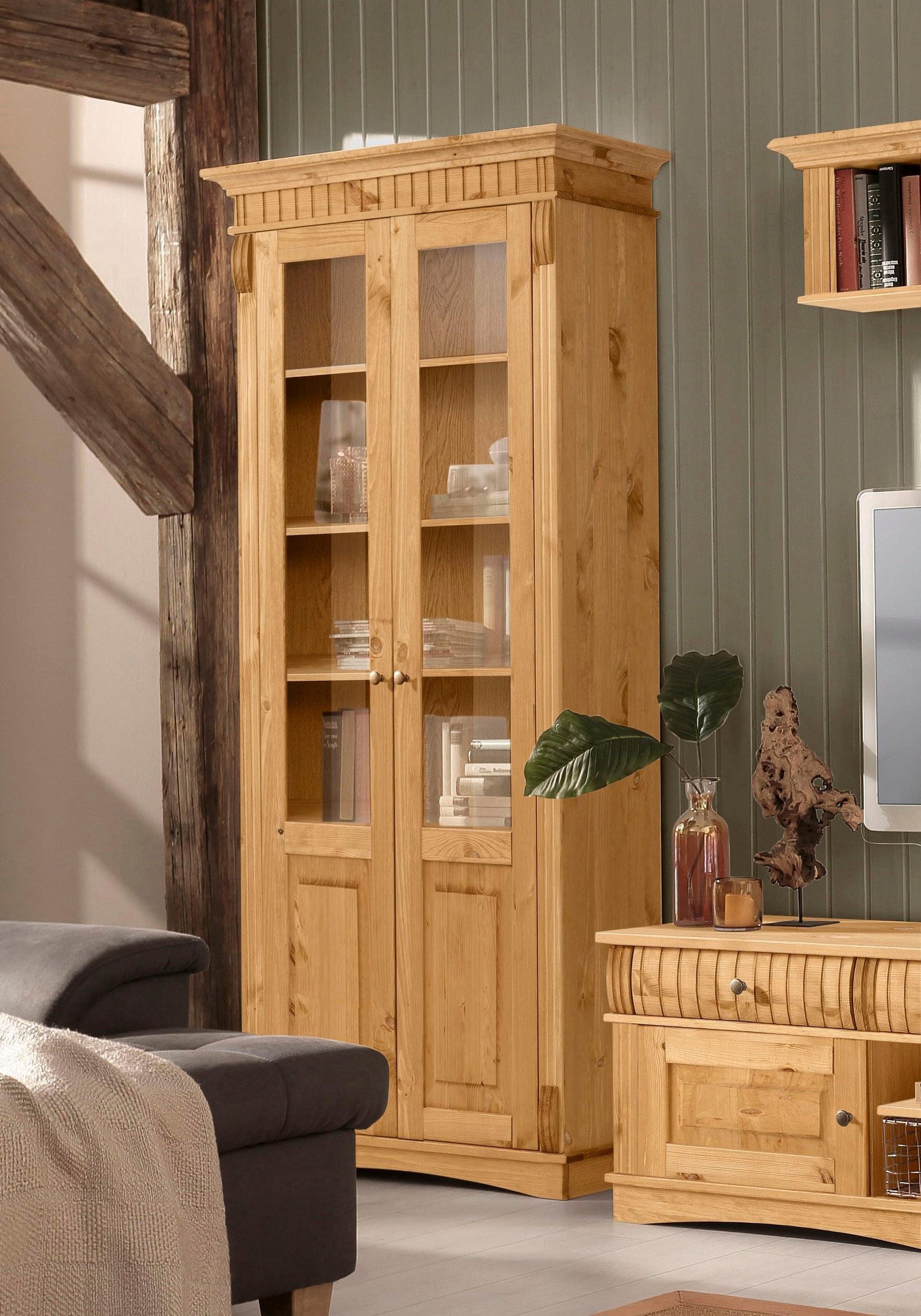 OTTO home Glasvitrine "Teresa" Maße (B/T/H): ca. 90/32/193 cm, mit 2 Glastü günstig online kaufen