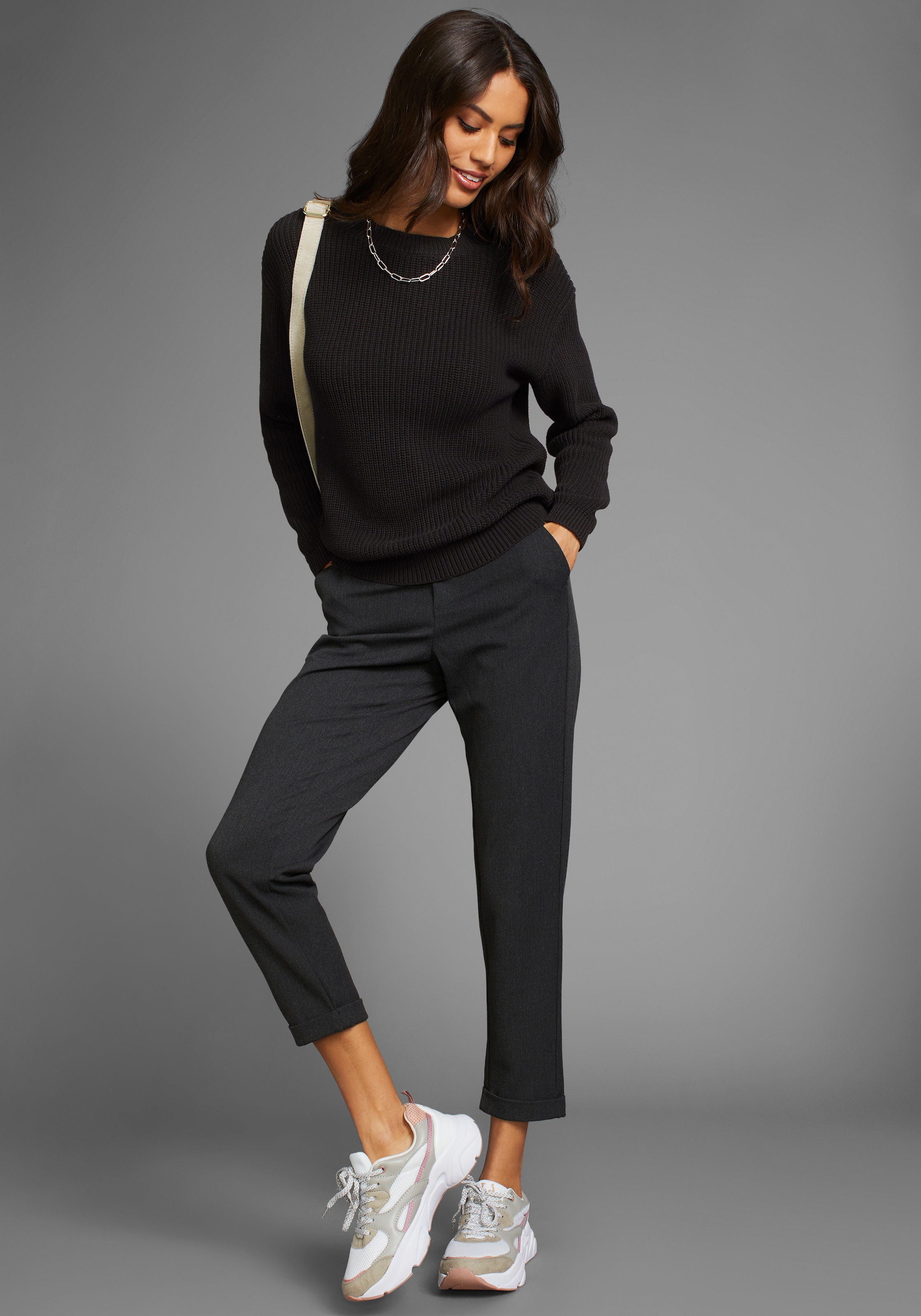 Laura Scott Rundhalspullover "CIRCULAR COLLECTION-GOTS zertifiziert", aus G günstig online kaufen