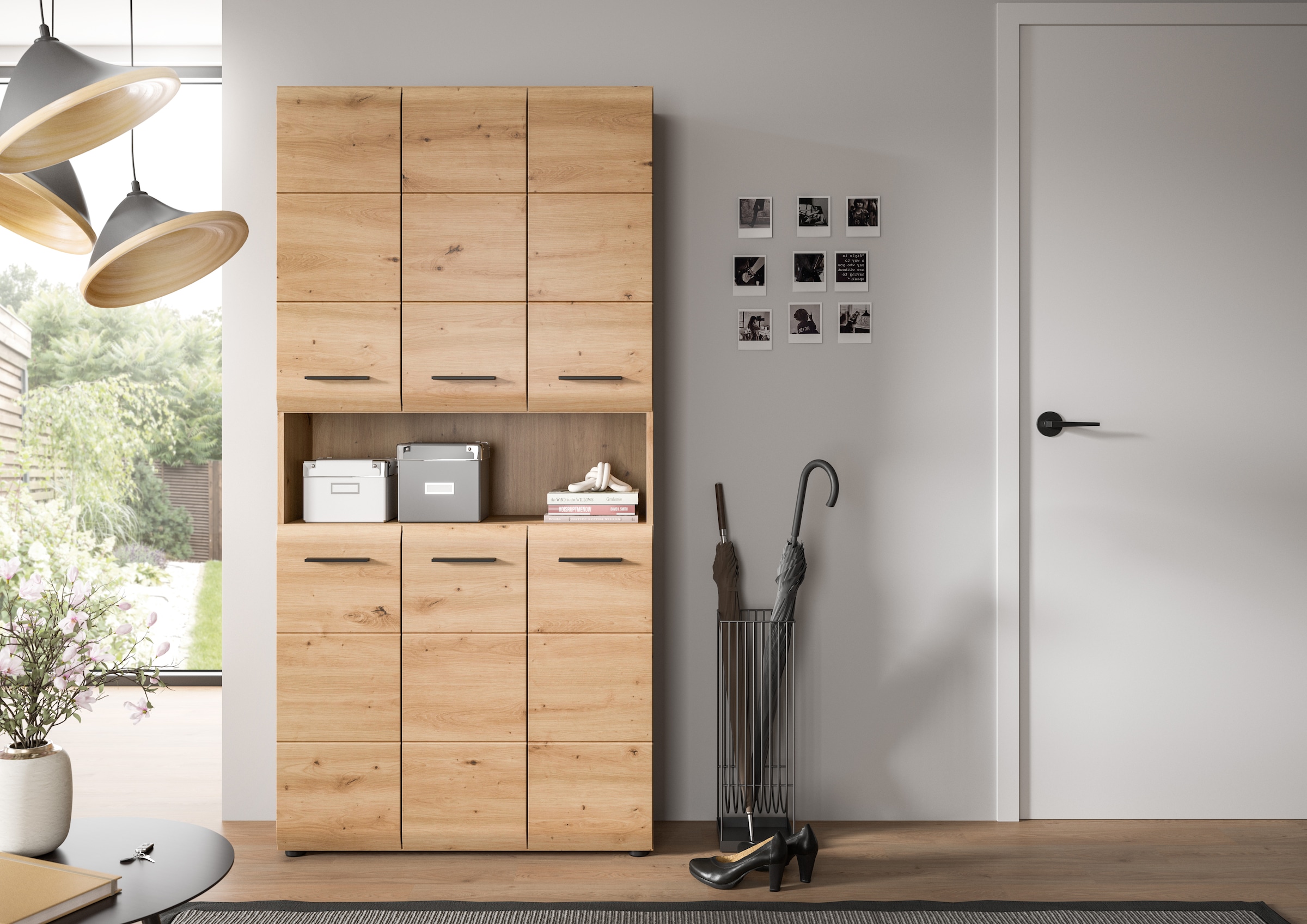 INOSIGN Stauraumschrank, (1 St.), Florenz, Mehrzweckschrank Artisan Oak NB, 185 cm Höhe, Bad