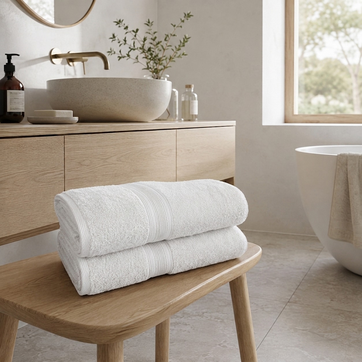 OTTO home Badetücher »Finnja, 2 Premium Duschtücher, 550 gr/m², 70x140cm« 100% Baumwolle, unifarben, schwer & flauschig, 5 Jahre Garantie