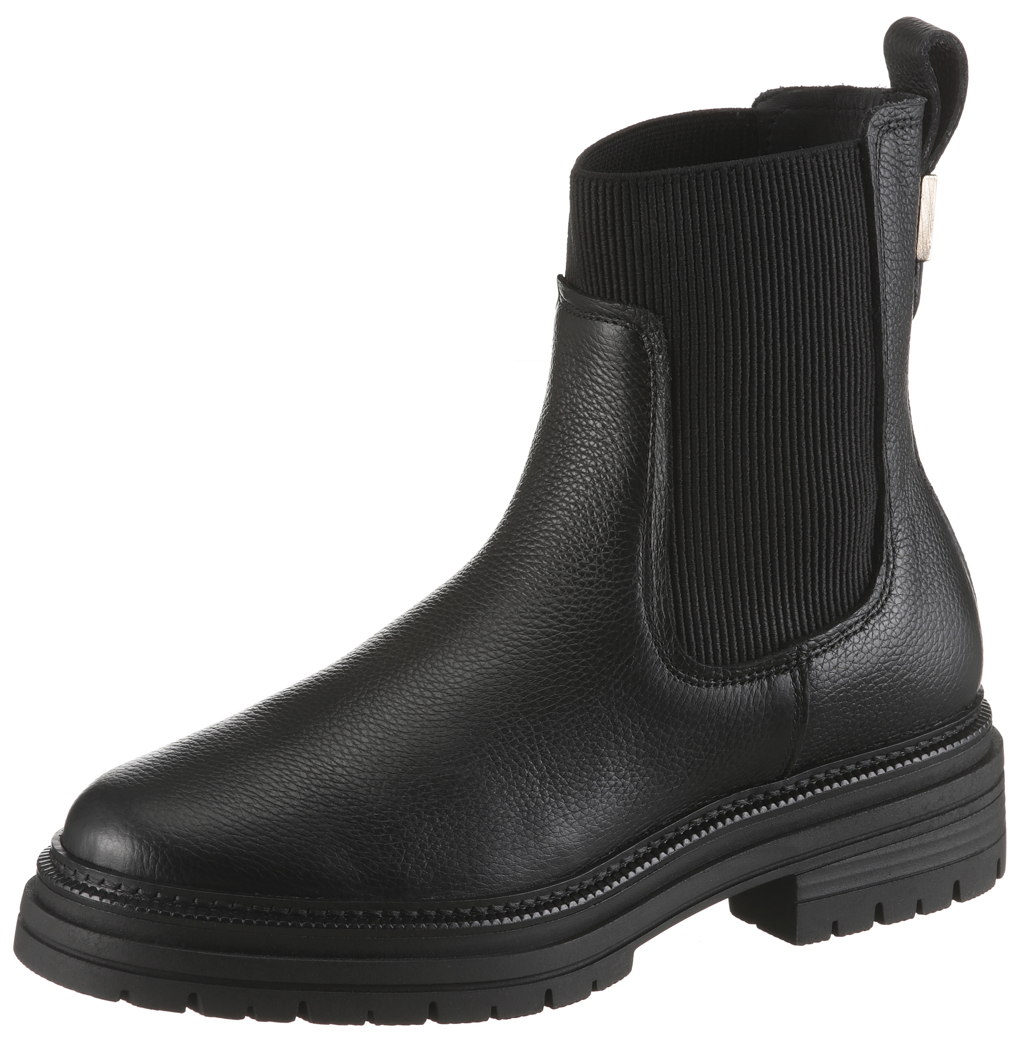 Tommy Hilfiger "TH PLAQUE PEBBLE CHELSEA WARM", Chelseaboots, Schlupfboots, Stiefelette mit praktischer Anziehlasche