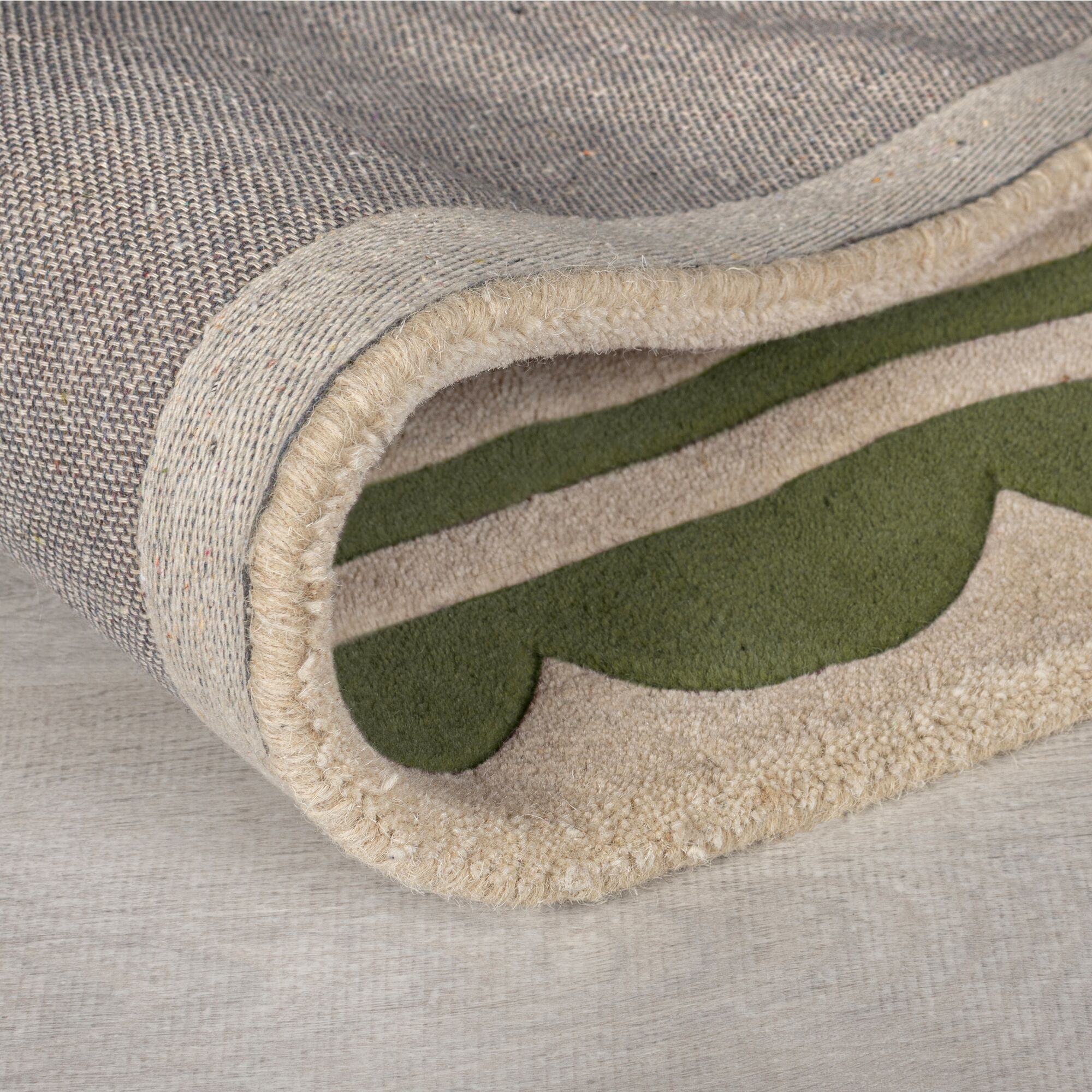 FLAIR RUGS Wollteppich »Lois«, rechteckig, 7 mm Höhe, Lois Wollteppich mit Jakobsmuschelbordüre