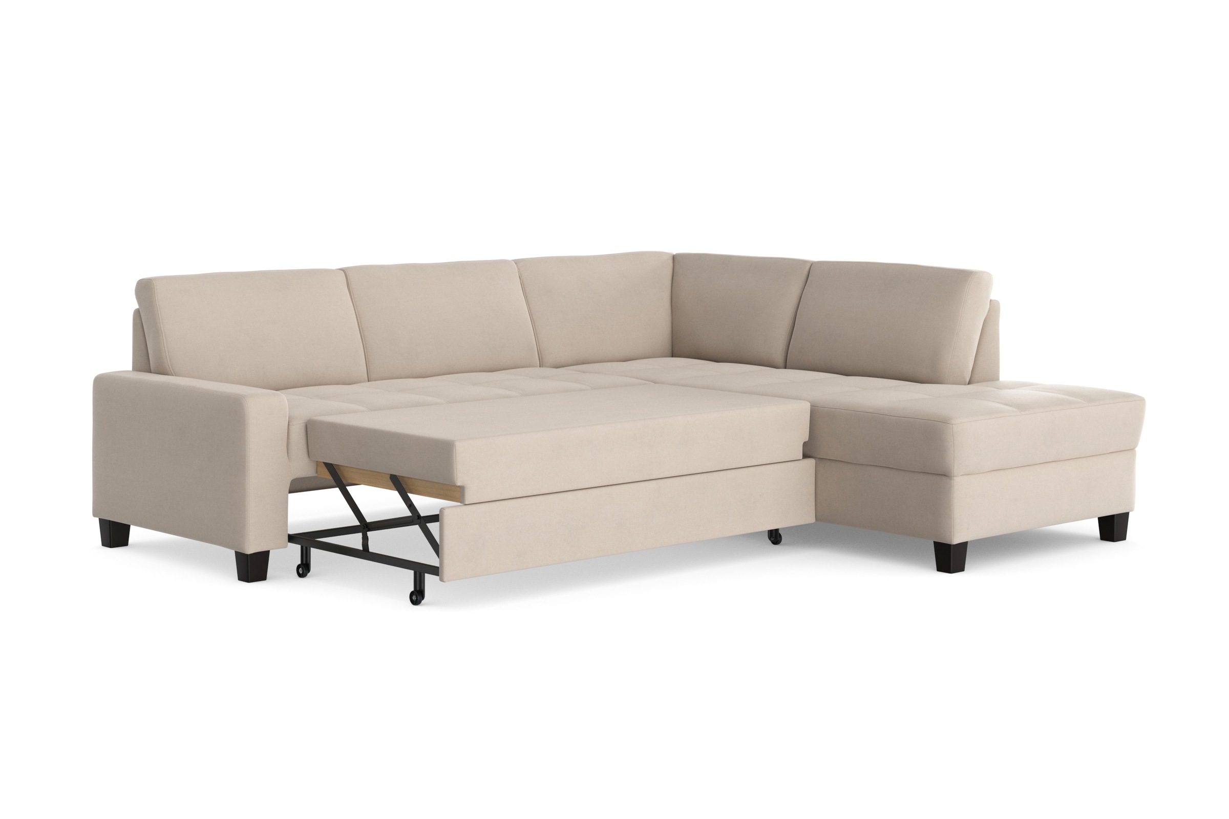 DOMO collection Ecksofa »Florentina zeitlos und elegant, Sitznähte als Designelement, L-Form«, wahlweise mit Bettfunktion, mit Kontrastnaht, Komfortsitzhöhe 47cm