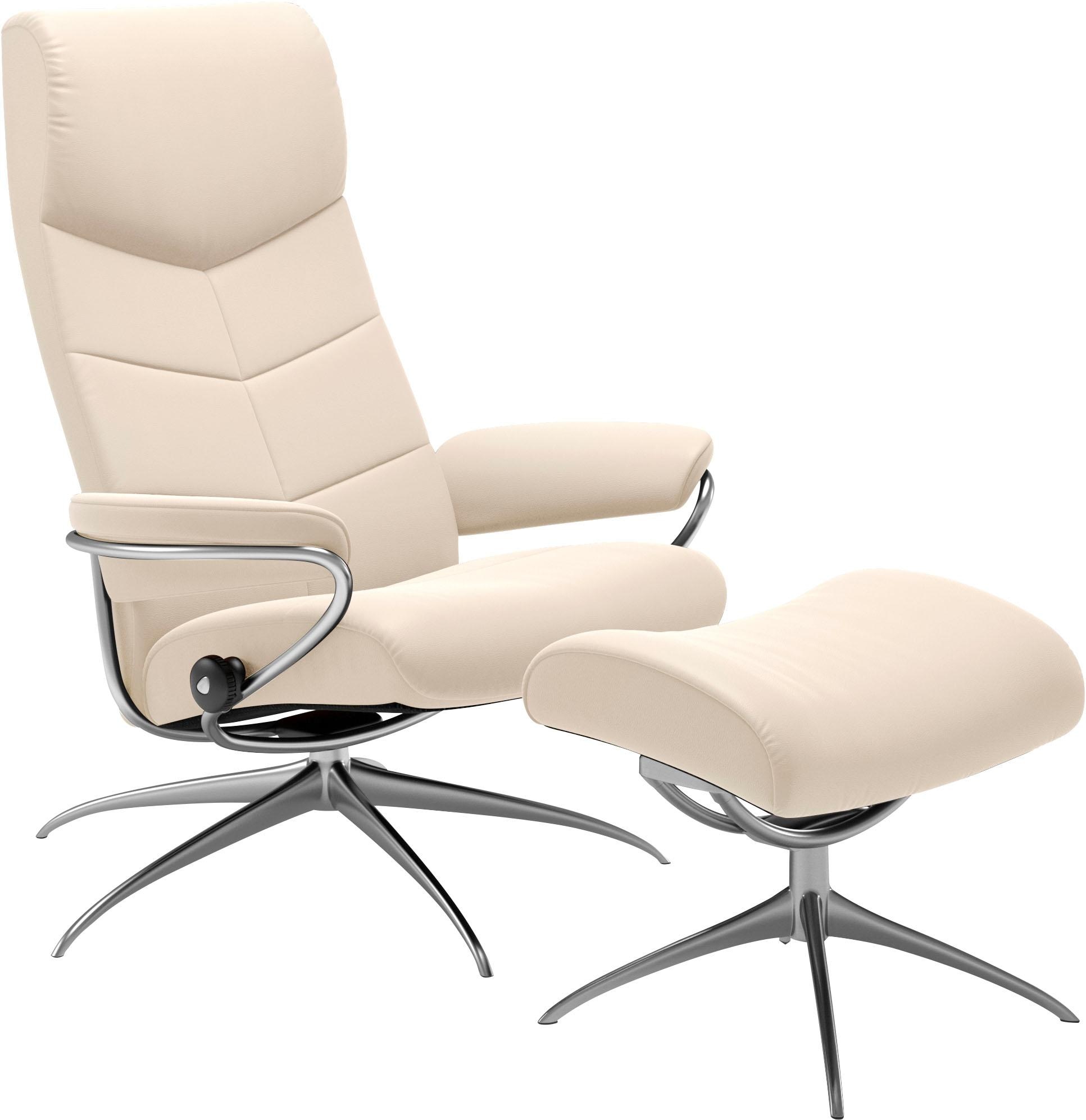 Stressless® Relaxsessel »Dublin«, (Set, Relaxsessel mit Hocker), mit Hocker, High Back, mit Star Base, Gestell Chrom