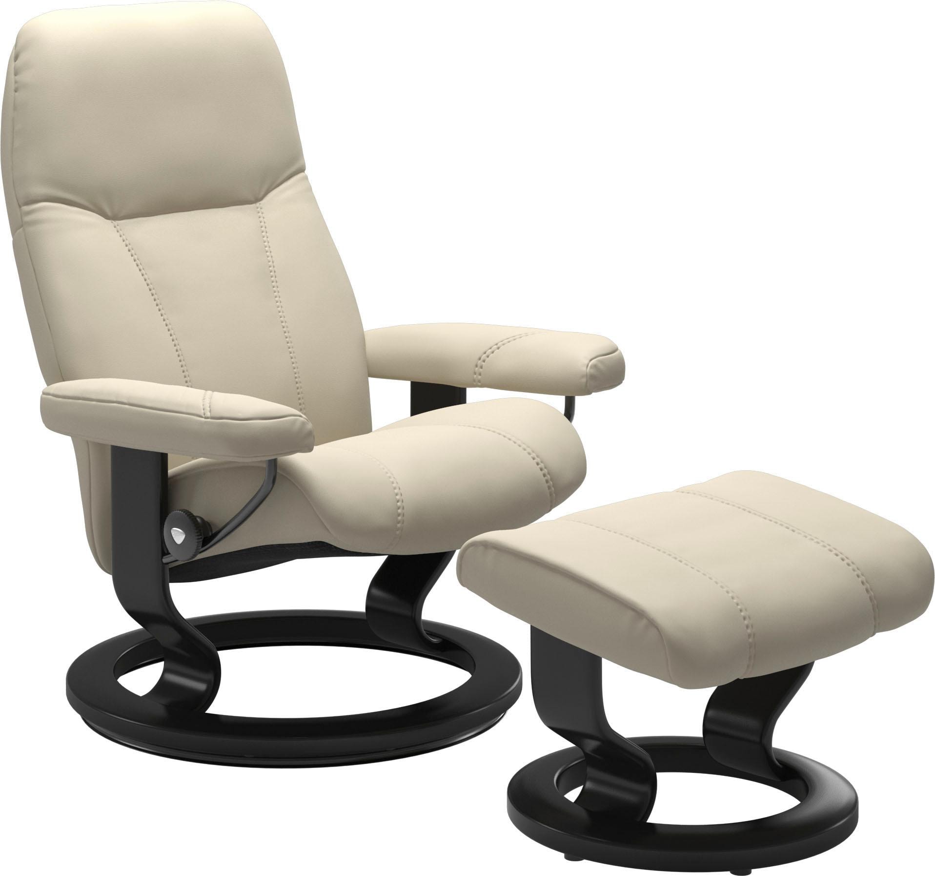 Stressless Relaxsessel "Consul" Set, Relaxsessel mit Hocker, mit Hocker, mit Classic Base, Größe L, Gestell Schwarz