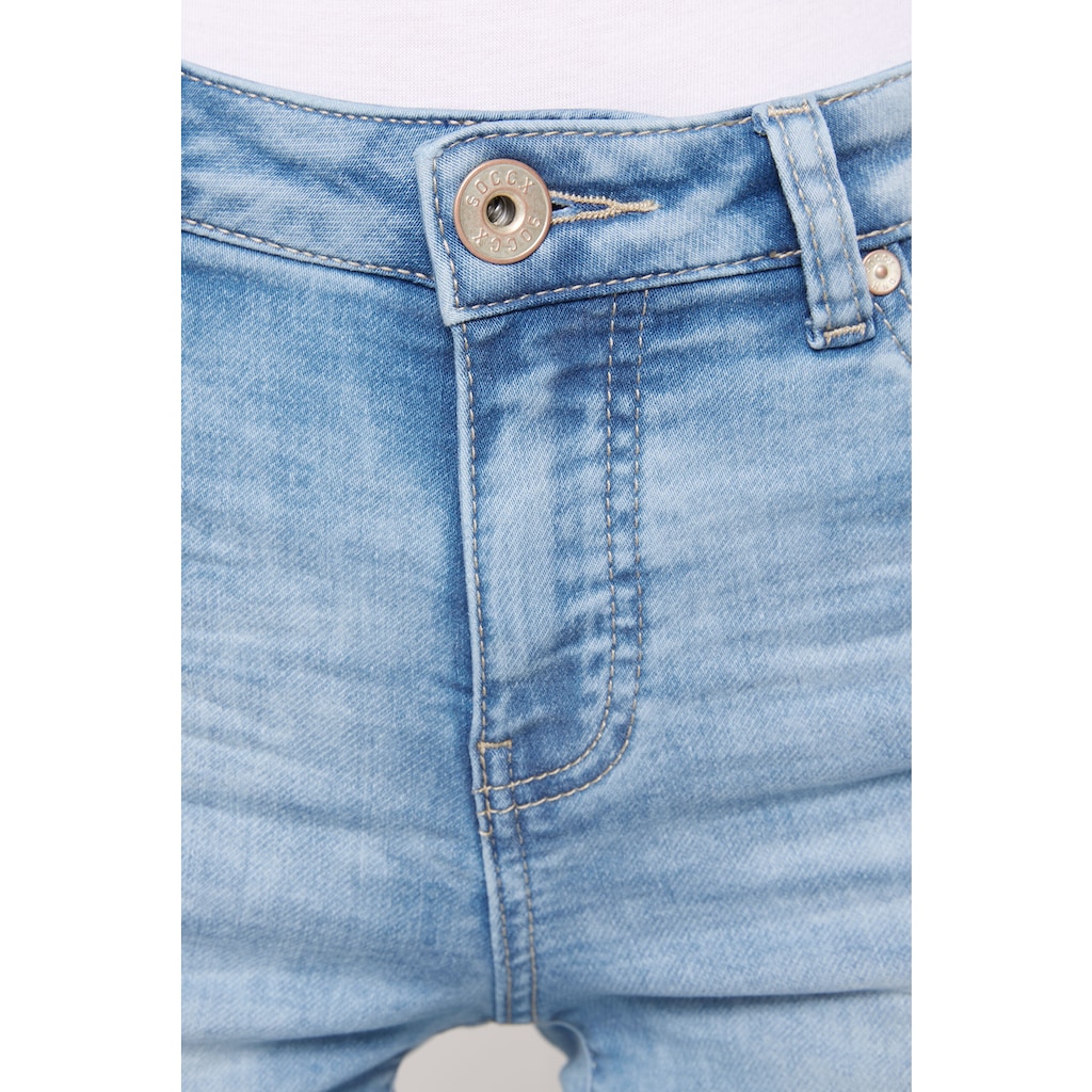 SOCCX Regular-fit-Jeans, mit Bleaching-Effekten