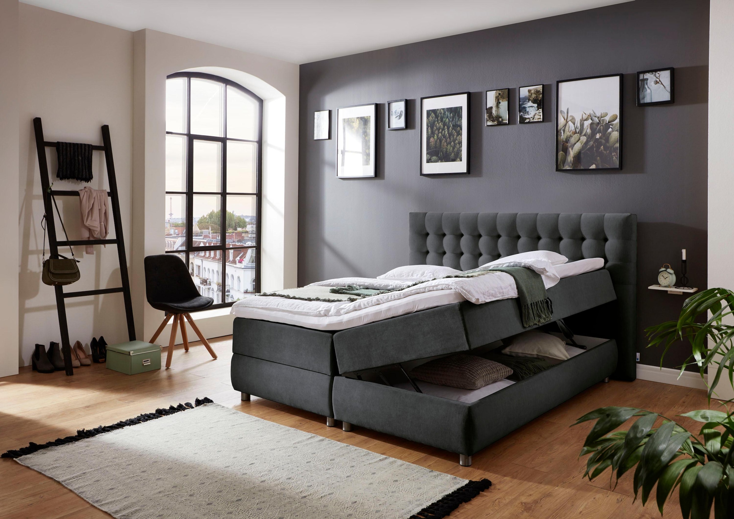 ATLANTIC home collection Boxspringbett »Tina«, mit Bettkasten und Topper, auch in Überlänge