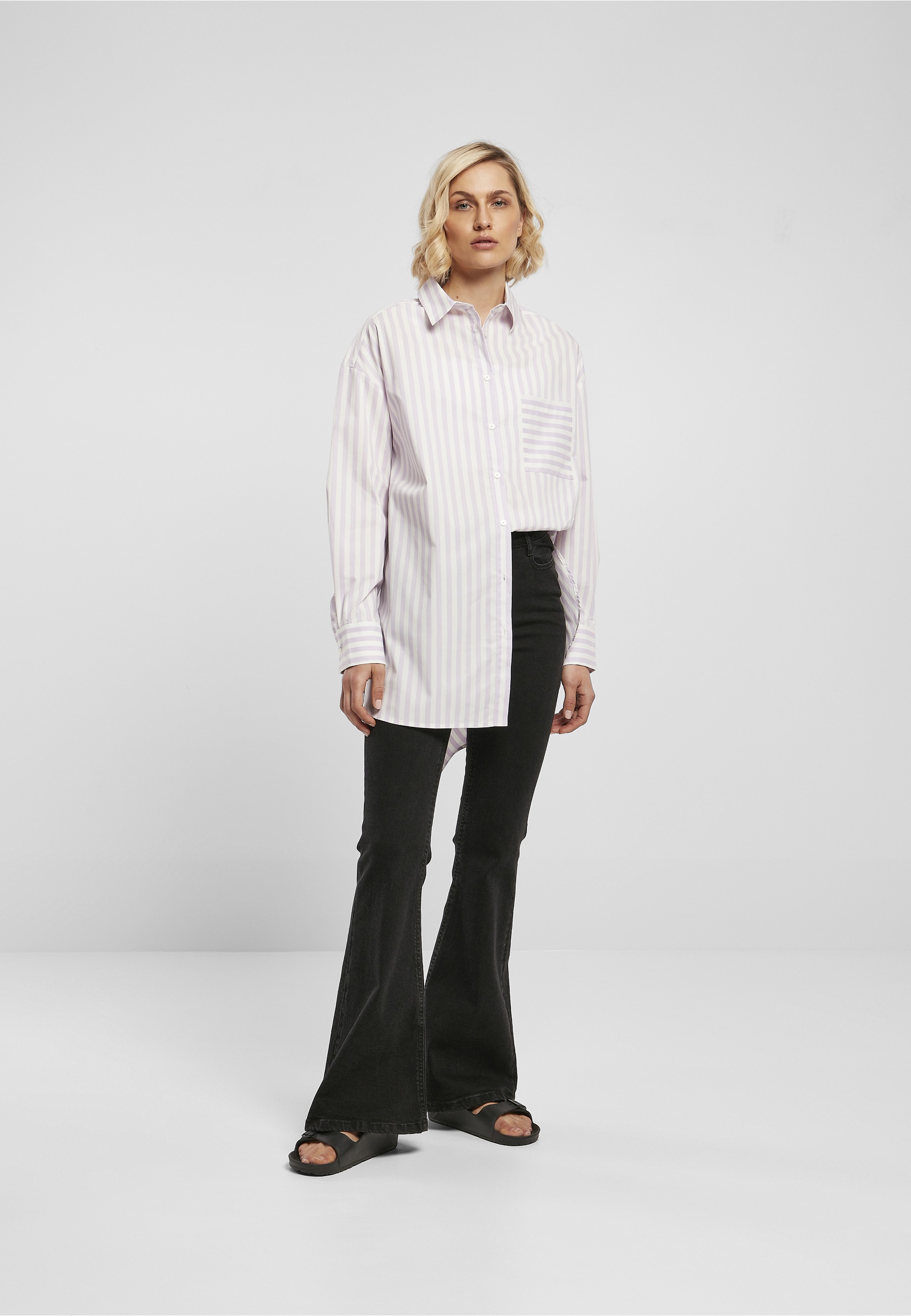 URBAN CLASSICS Blusenshirt »Urban Classics Damen Ladies Oversized Stripe Shirt« 1 tlg.
