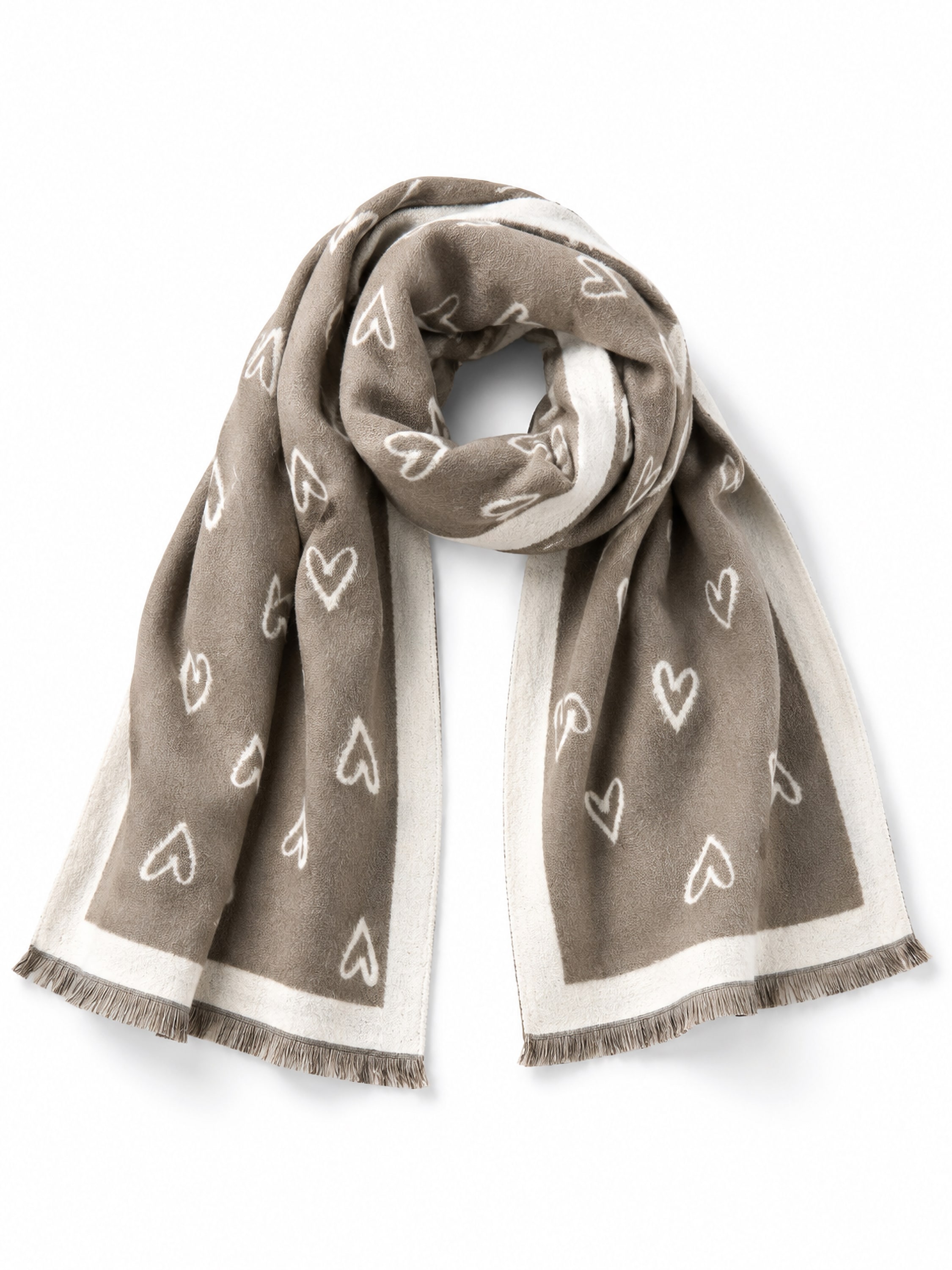 COLLEZIONE ALESSANDRO Modeschal »Herz« 1 Stk. warmer Wendeschal mit Herzmotiv