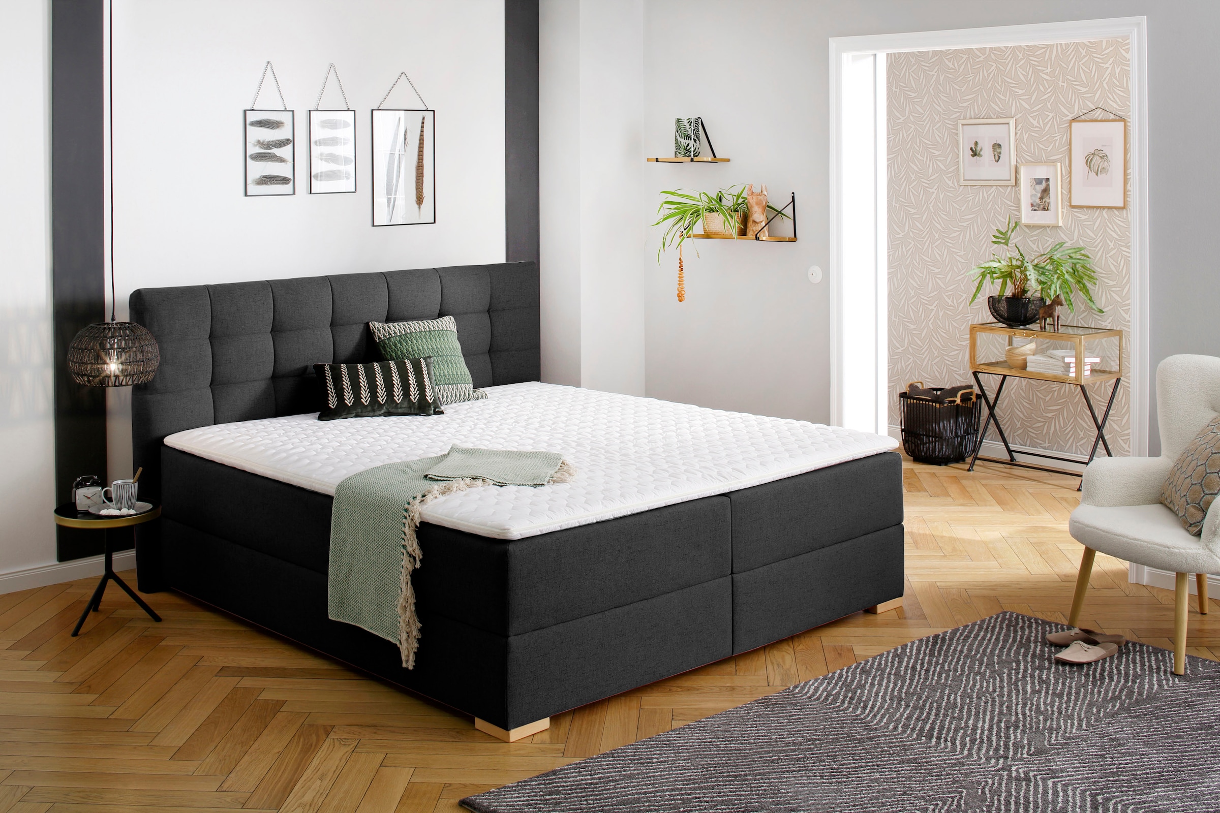 Home affaire Boxbett "Olivet", in 4 Farben, 4 Breiten, 2 Matratzenarten, auch in Überlänge 220 cm