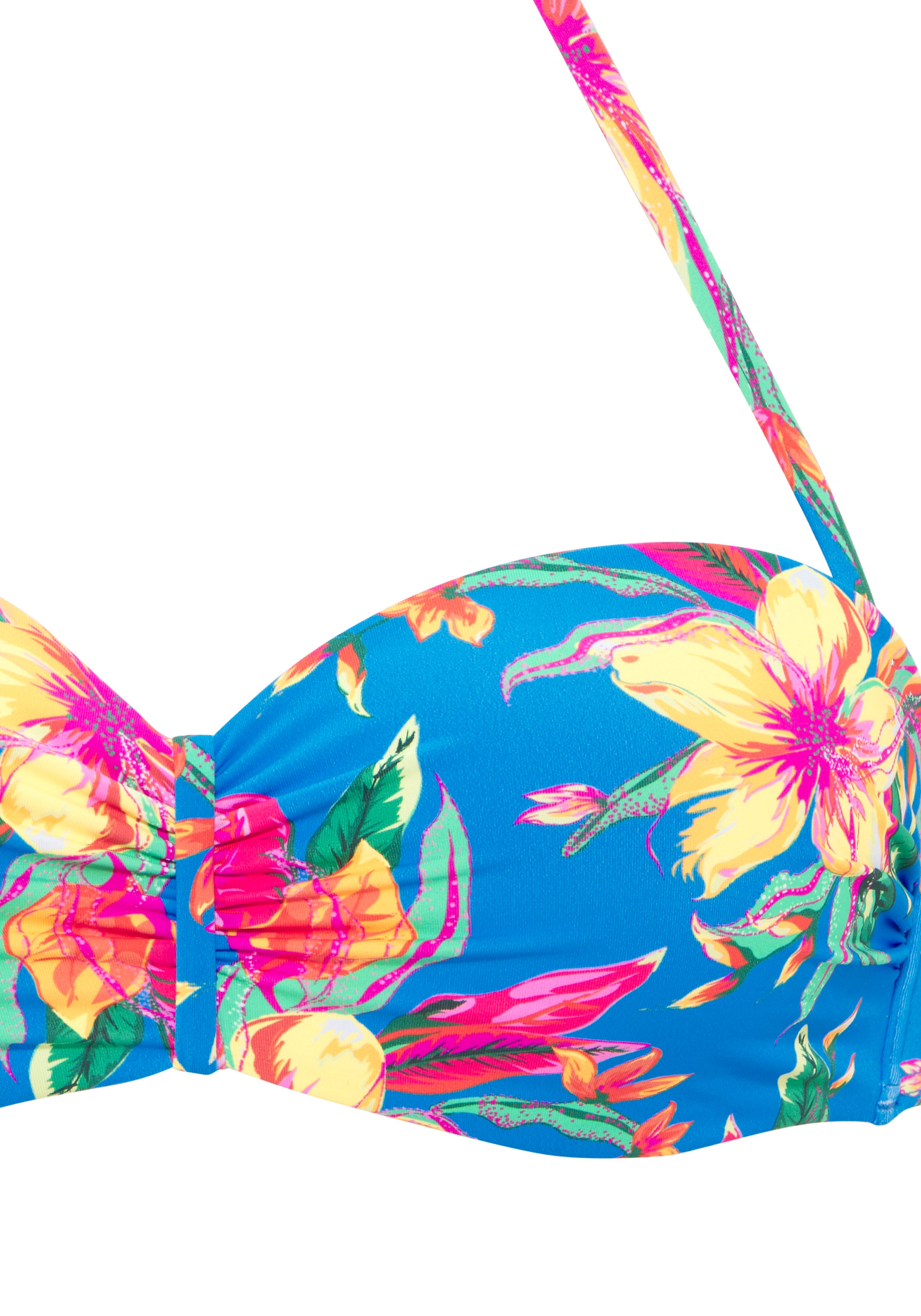 LASCANA Bügel-Bandeau-Bikini-Top »Malia« mit tropischem Print