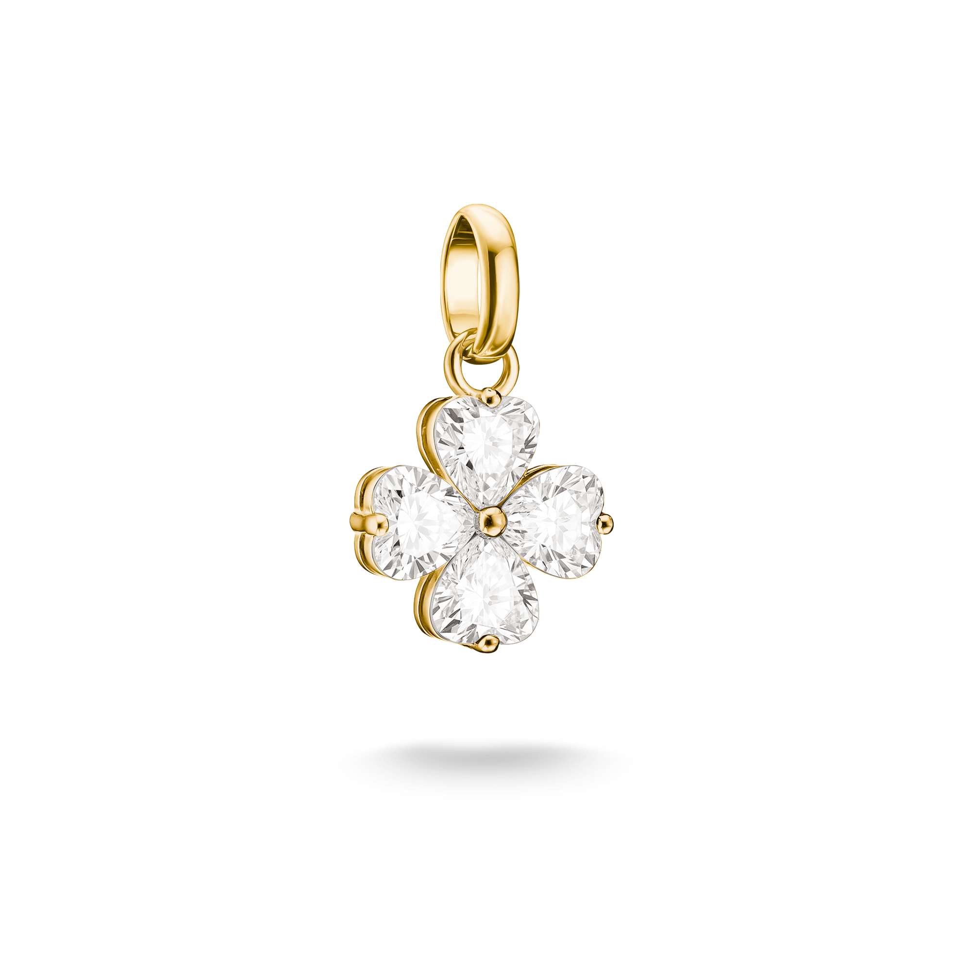 THOMAS SABO Charm-Einhänger »Kleeblatt mit Zirkonia, Glücksbringer für Charm-Armban - Connect« mit Zirkonia (synth.)