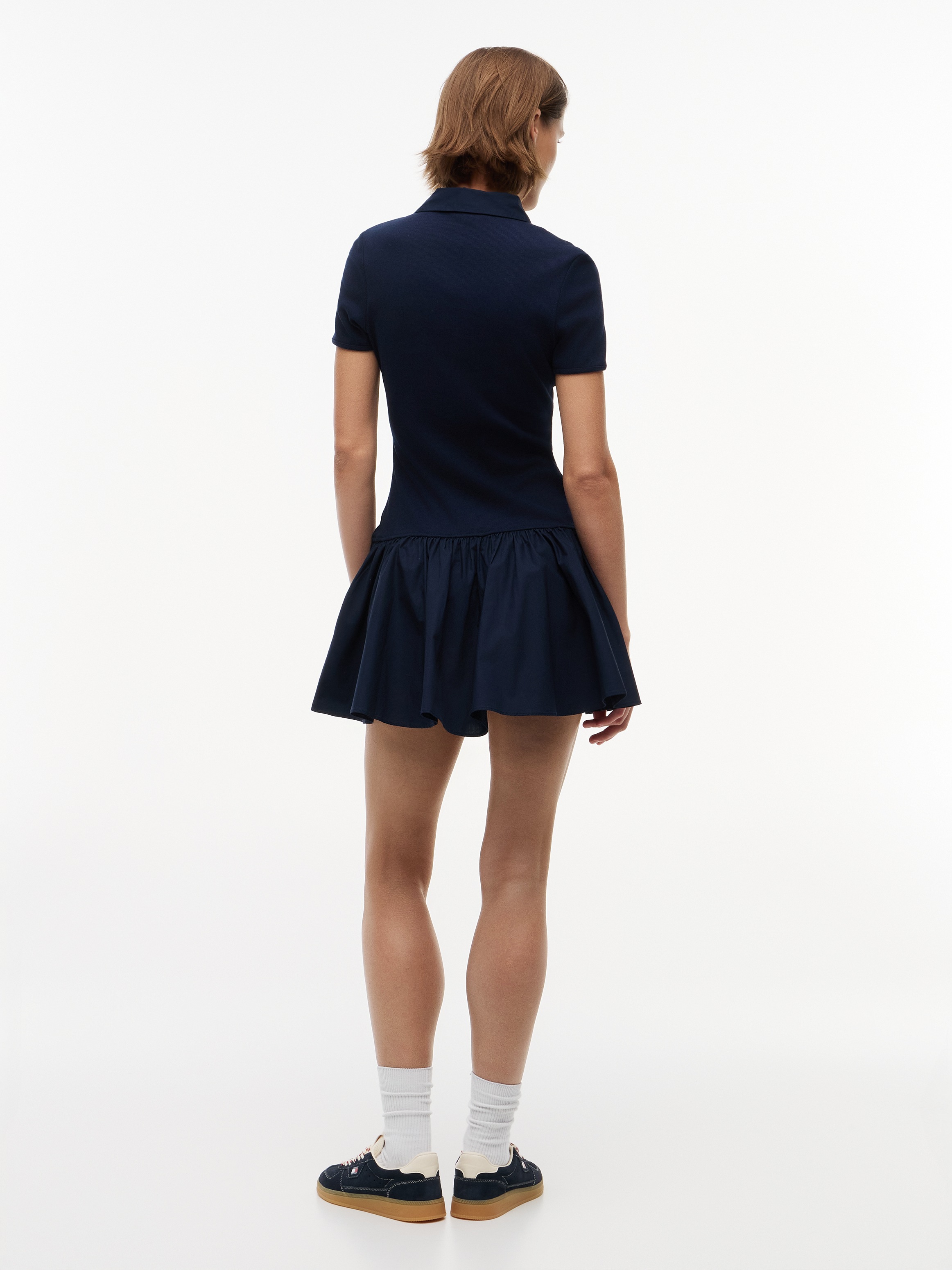 Tommy Jeans Polokleid »TJW RIB POPLIN POLO DRESS EXT« mit gerippter Struktur, Slim Fit in Mini-Länge