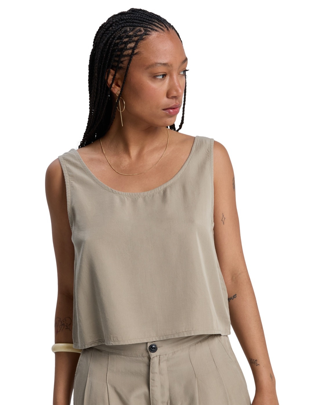Tanktop QUIKSILVER "Vista", Damen, Gr. XS, seneca rock, Obermaterial: 100% Lyocell;, Tops Tanktop
