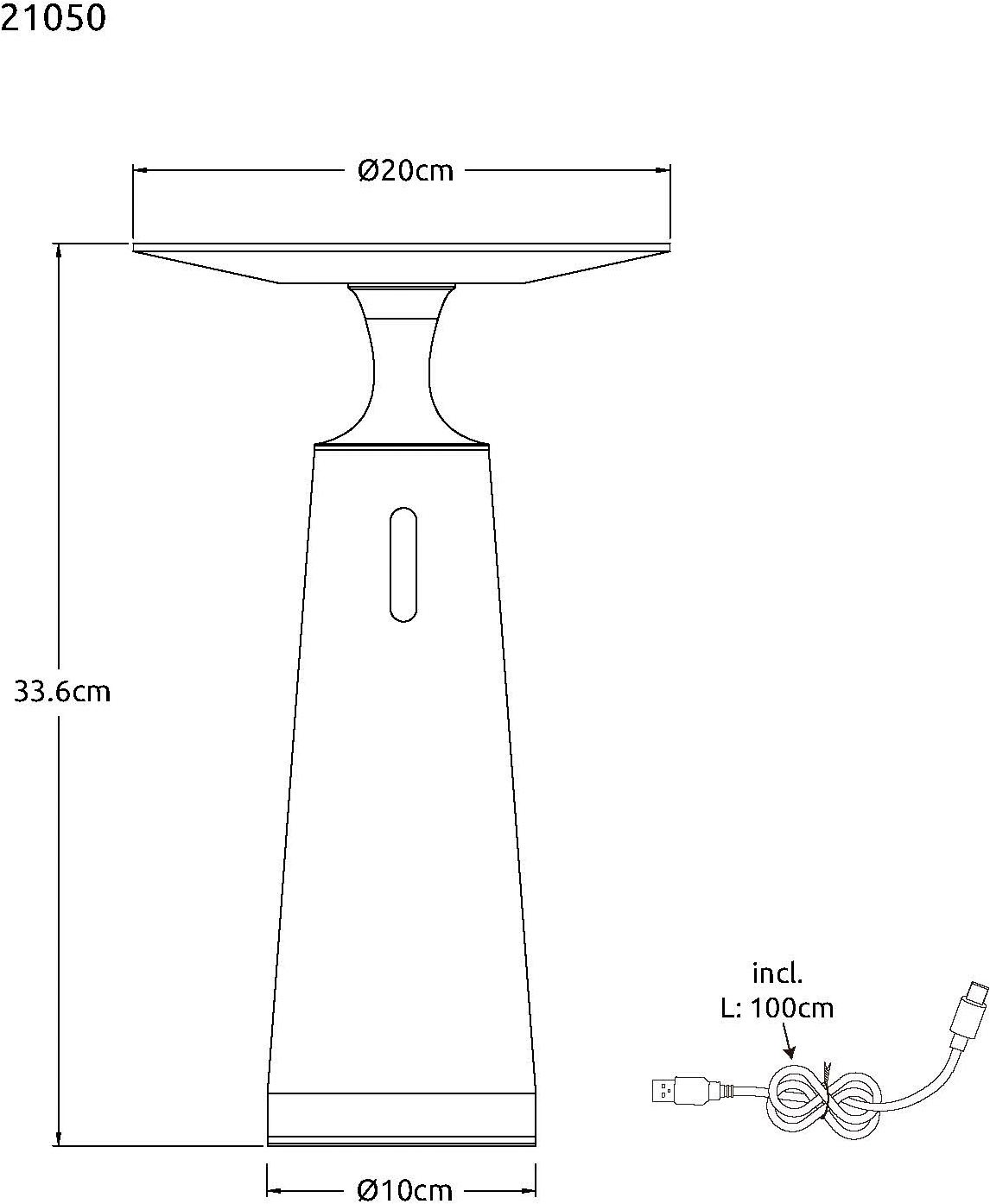 GLOBO LIGHTING LED Tischleuchte »TRAVERTIN« LED-Modul 1 Stk. Warmweiß Travertinstein Sockel