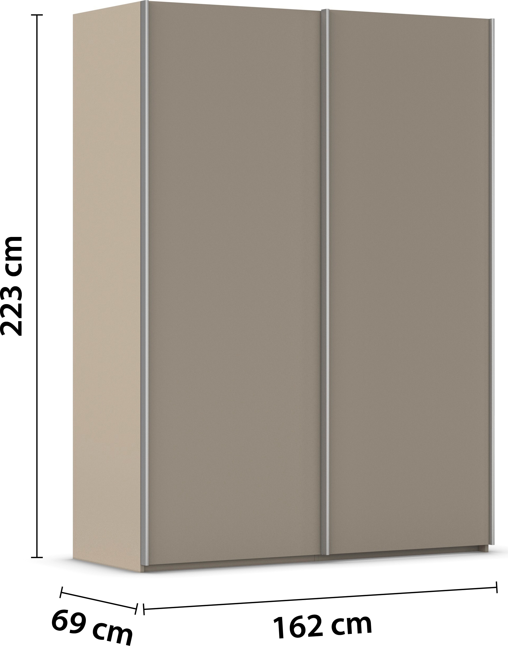 rauch Kleiderschrank »Schwebetürenschrank Schrank Garderobe Ankleide Schlafzimmer TARO« in 3 verschiedenen Ausstattungen BASIC/CLASSIC/PREMIUM (SOFT-CLOSE),  4 Breiten, optional Passepartout mit/ohne Beleuchtung MADE IN GERMANY