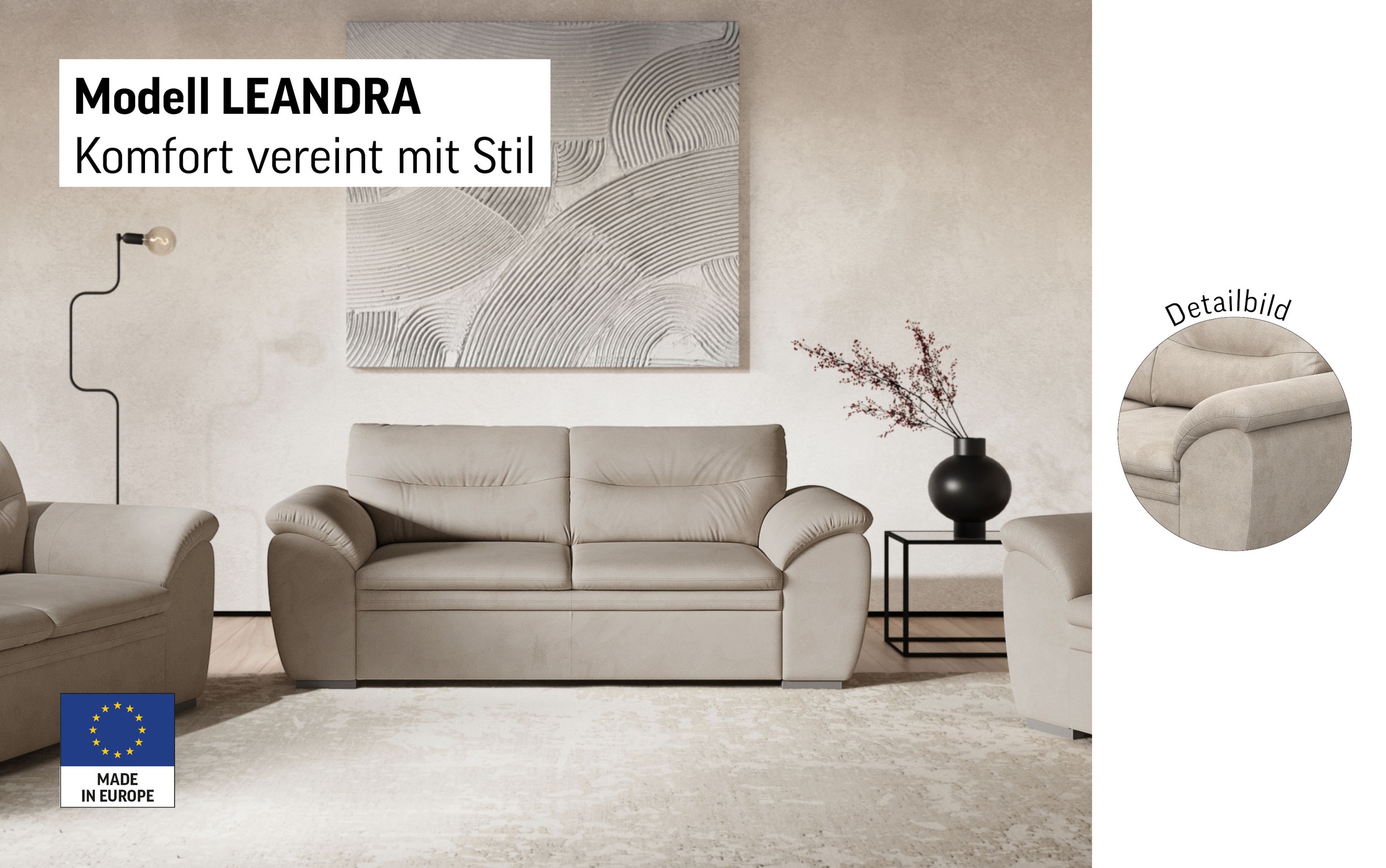 COTTA 2-Sitzer "Leandra", Polstergarnitur, auch als Set erhältlich günstig online kaufen