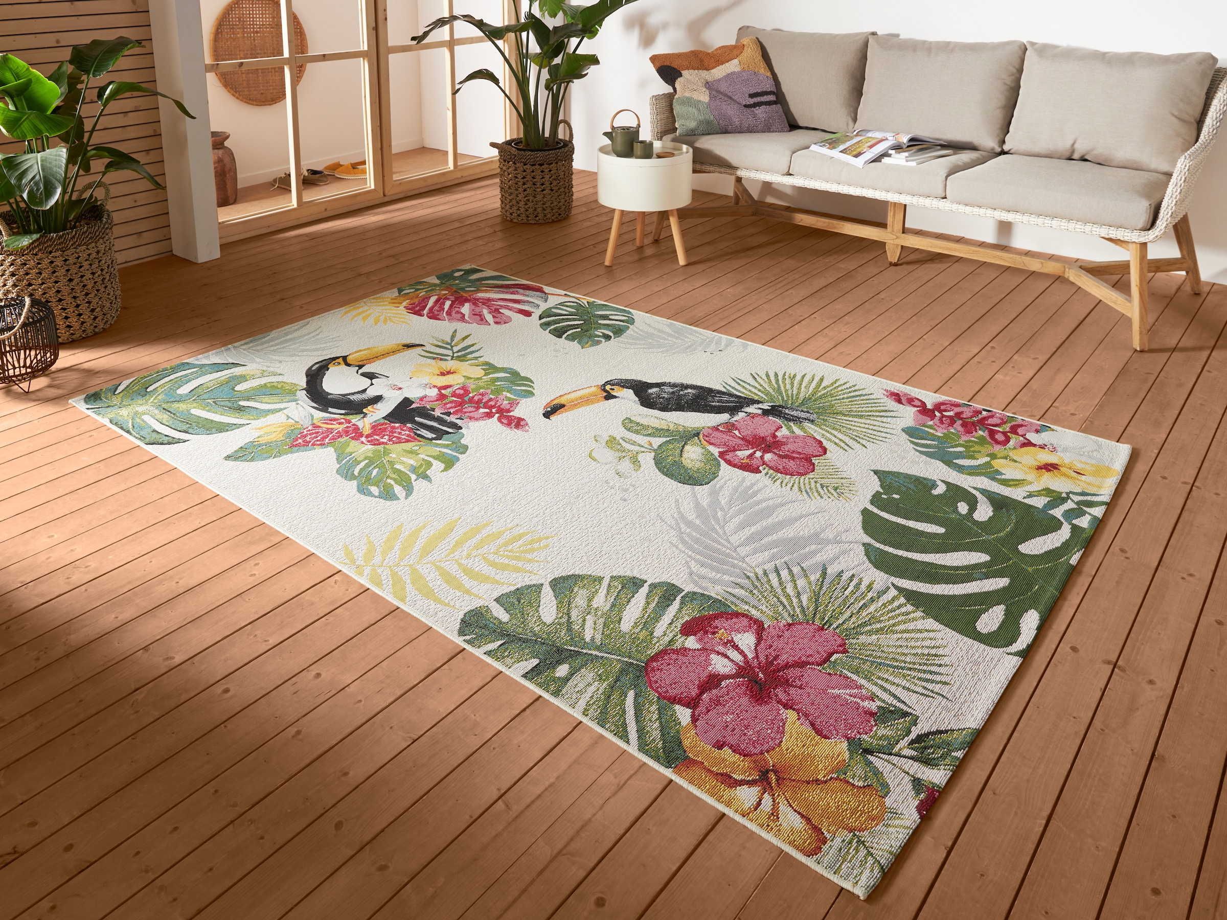 HANSE Home Outdoorteppich »Tropical Dream«, rechteckig, 3 mm Höhe, In-& Outdoor, Teppich, Wetterfest, Balkon, Garten, Wohnzimmer, Floral