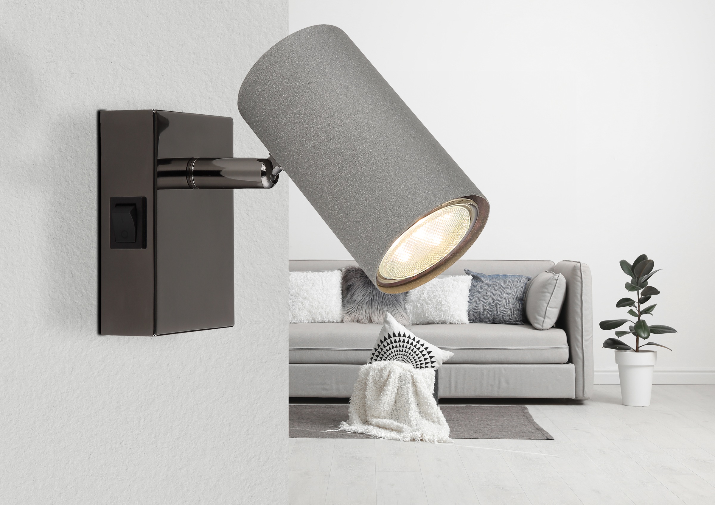 GLOBO LIGHTING LED Deckenstrahler »ROBBY«, 1 flammig, Leuchtmittel GU10 | ohne Leuchtmittel, Wippschalter BxH: 70x100mm, AL: 120mm