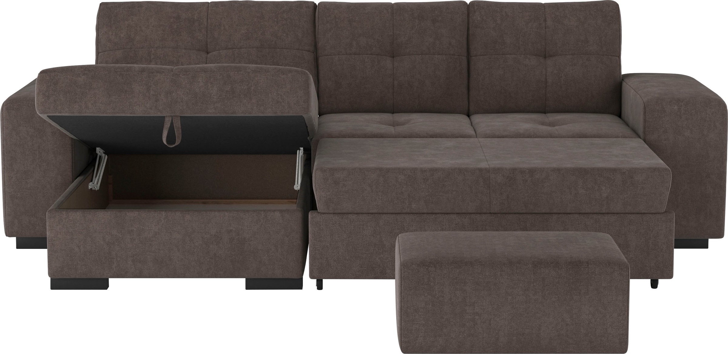 COTTA Ecksofa »Mattina L-Form«, mit Hocker, wahlweise mit Bettfunktion & Bettkasten