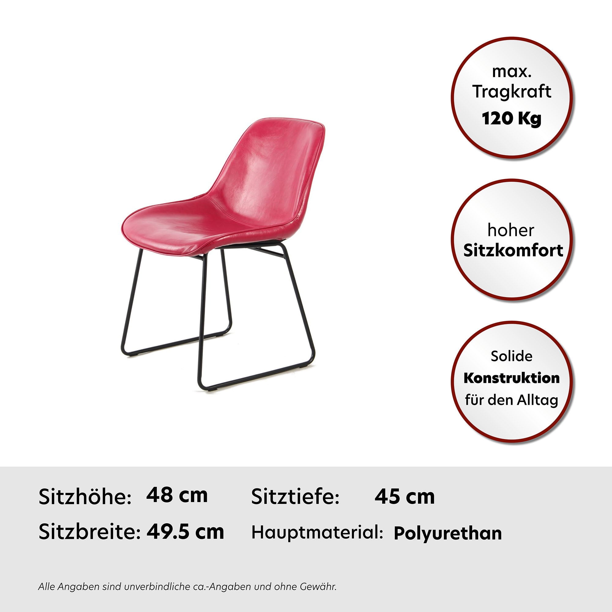 Kayoom Stuhl »Stuhl Cora 110 2er-Set, Esszimmerstuhl in robuster Aufmachung«, (Set), 2 St., pflegeleicht, modern, strapazierfähig, Blickfang in jedem Raum