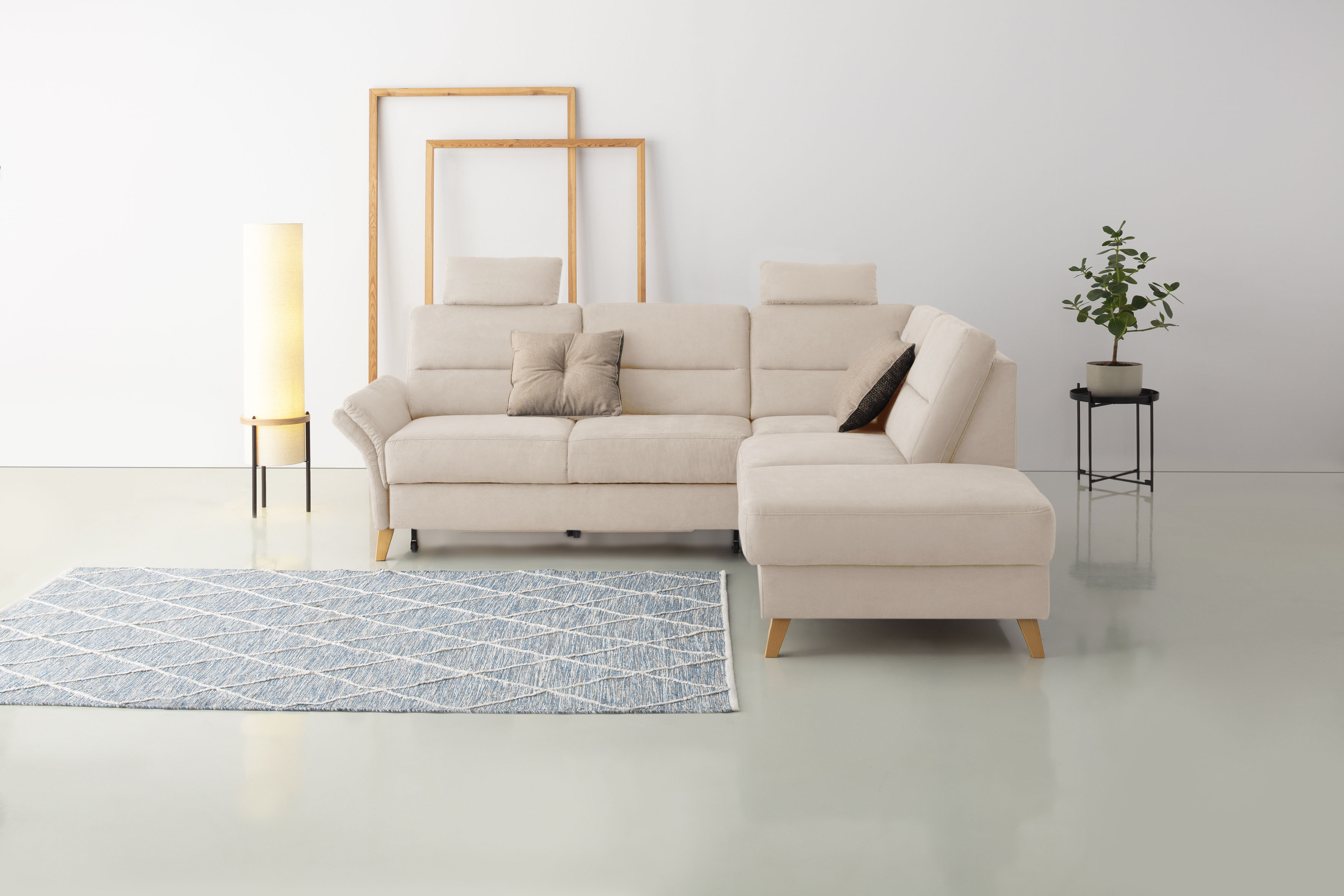 OTTO home Ecksofa "Westerland L-Form" Federkern-Polsterung, wahlweise mit Schlaffunktion, Bettkasten