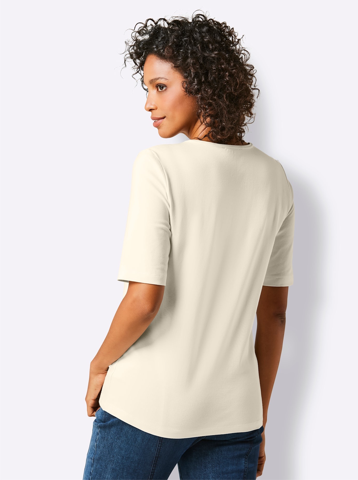 CREATION L PREMIUM V-Shirt "Pima-Baumwoll-Shirt" 1 Stk. tlg. günstig online kaufen