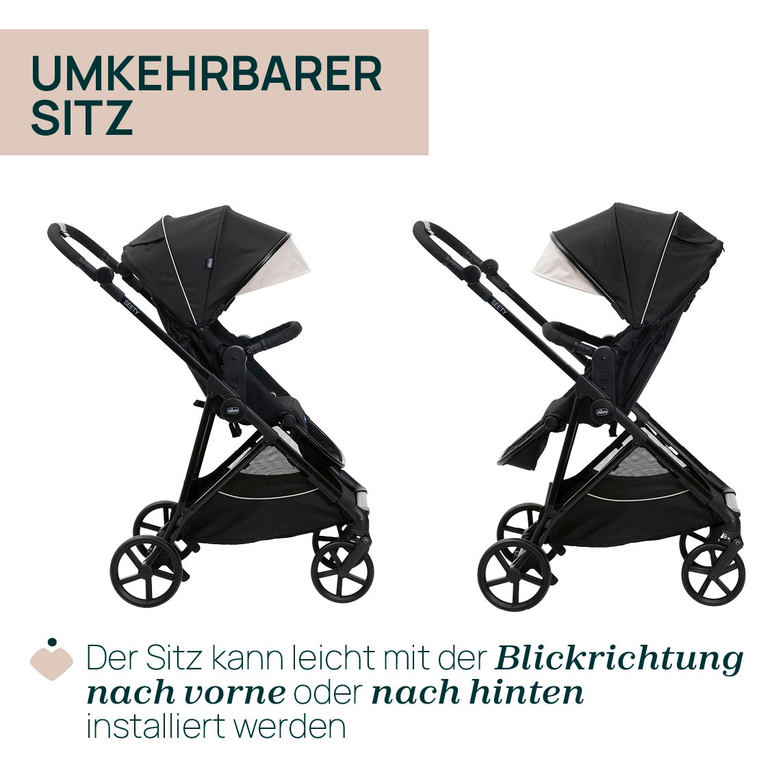 Chicco Kinder-Buggy »Seety Etna Black«, 22 kg